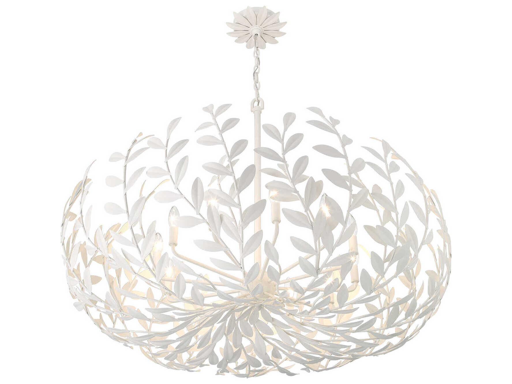 Crystorama Broche 12-Light Matte White Candelabra Chandelier