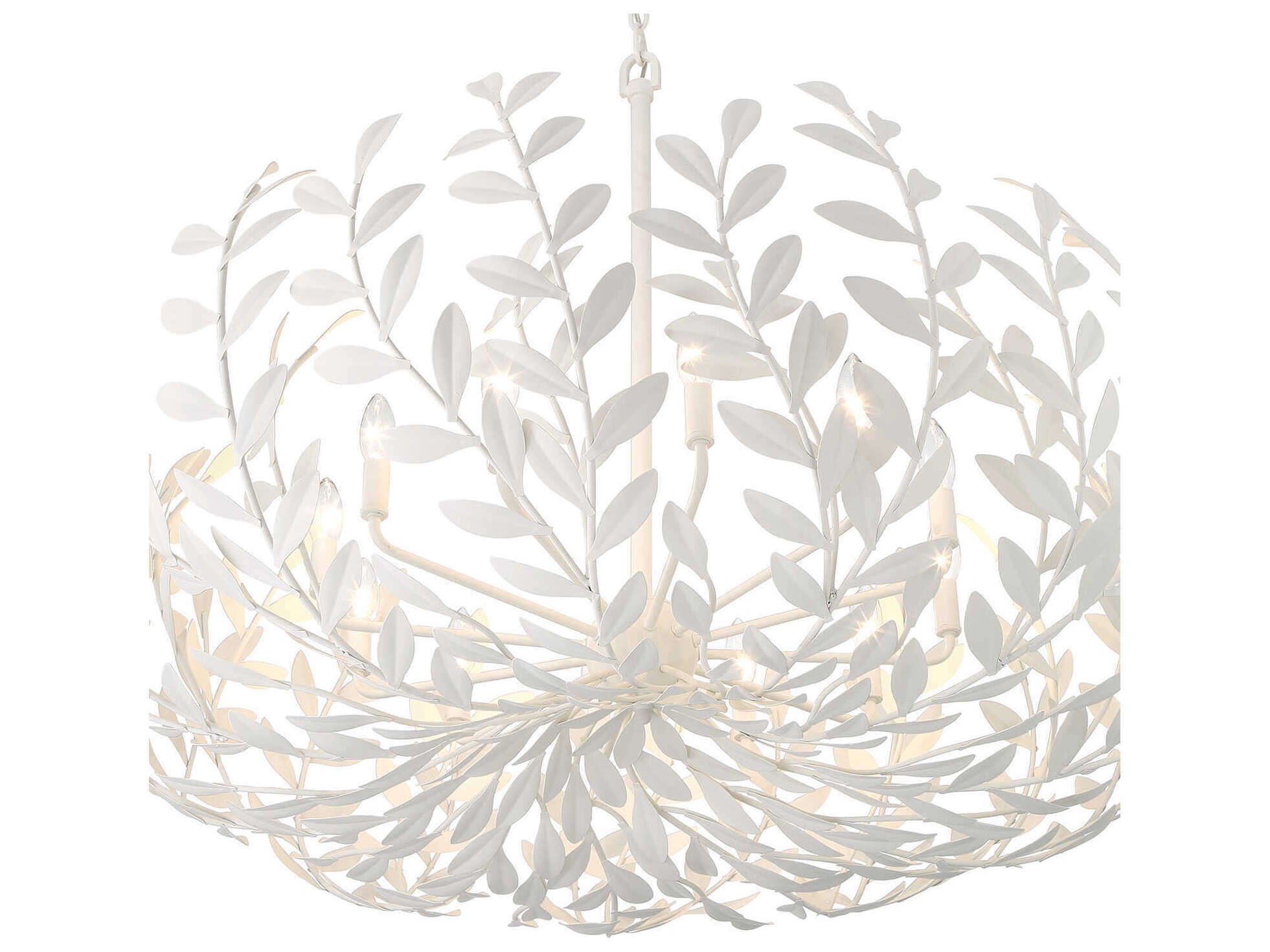 Crystorama Broche 12-Light Matte White Candelabra Chandelier