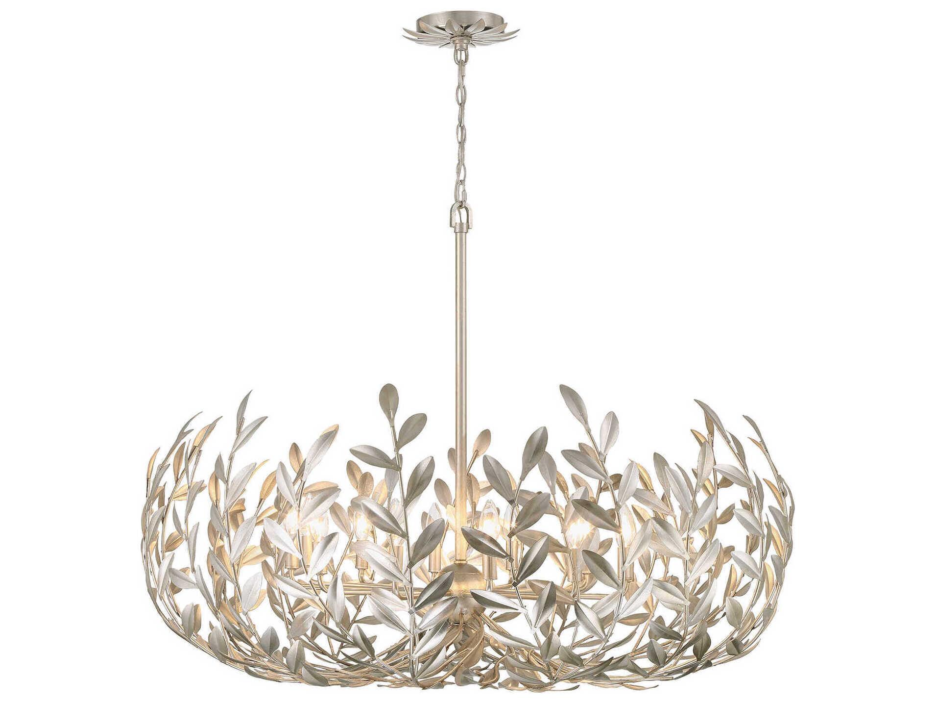 Crystorama Broche 12-Light Antique Silver Candelabra Chandelier