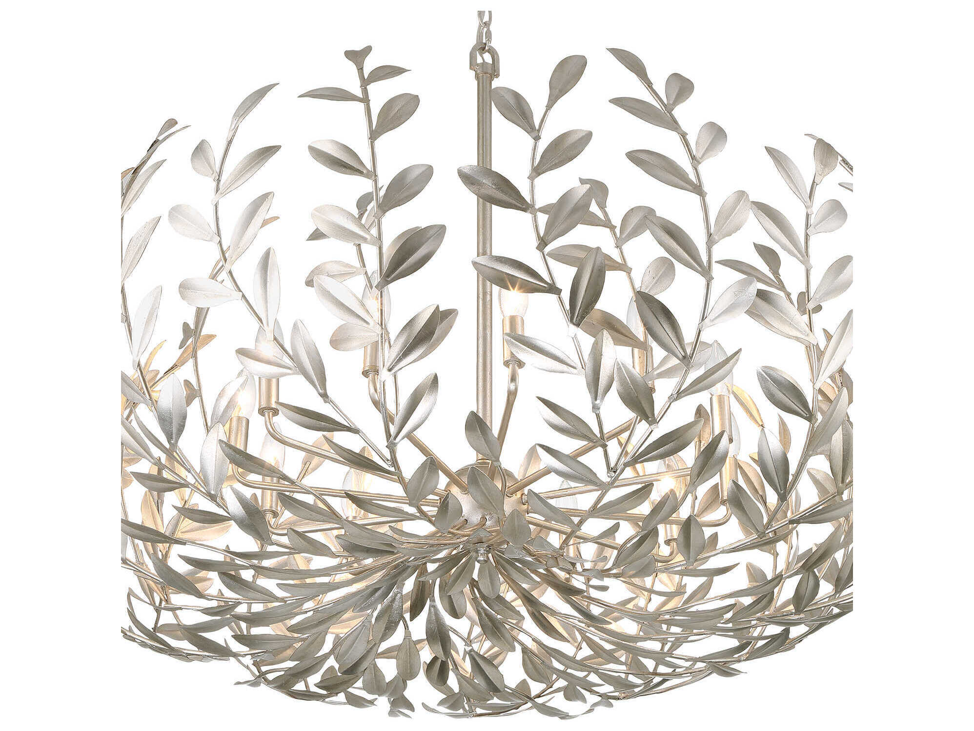 Crystorama Broche 12-Light Antique Silver Candelabra Chandelier