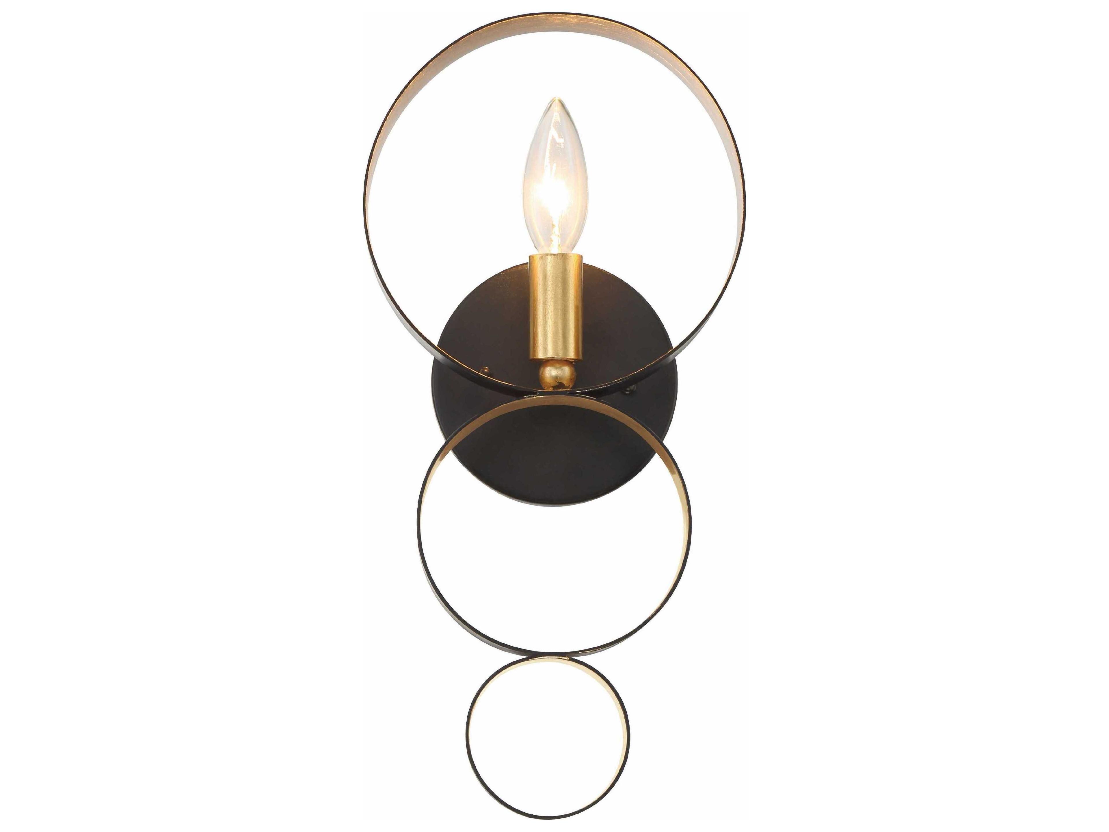 Crystorama Luna 1-Light English Bronze Antique Gold Wall Sconce