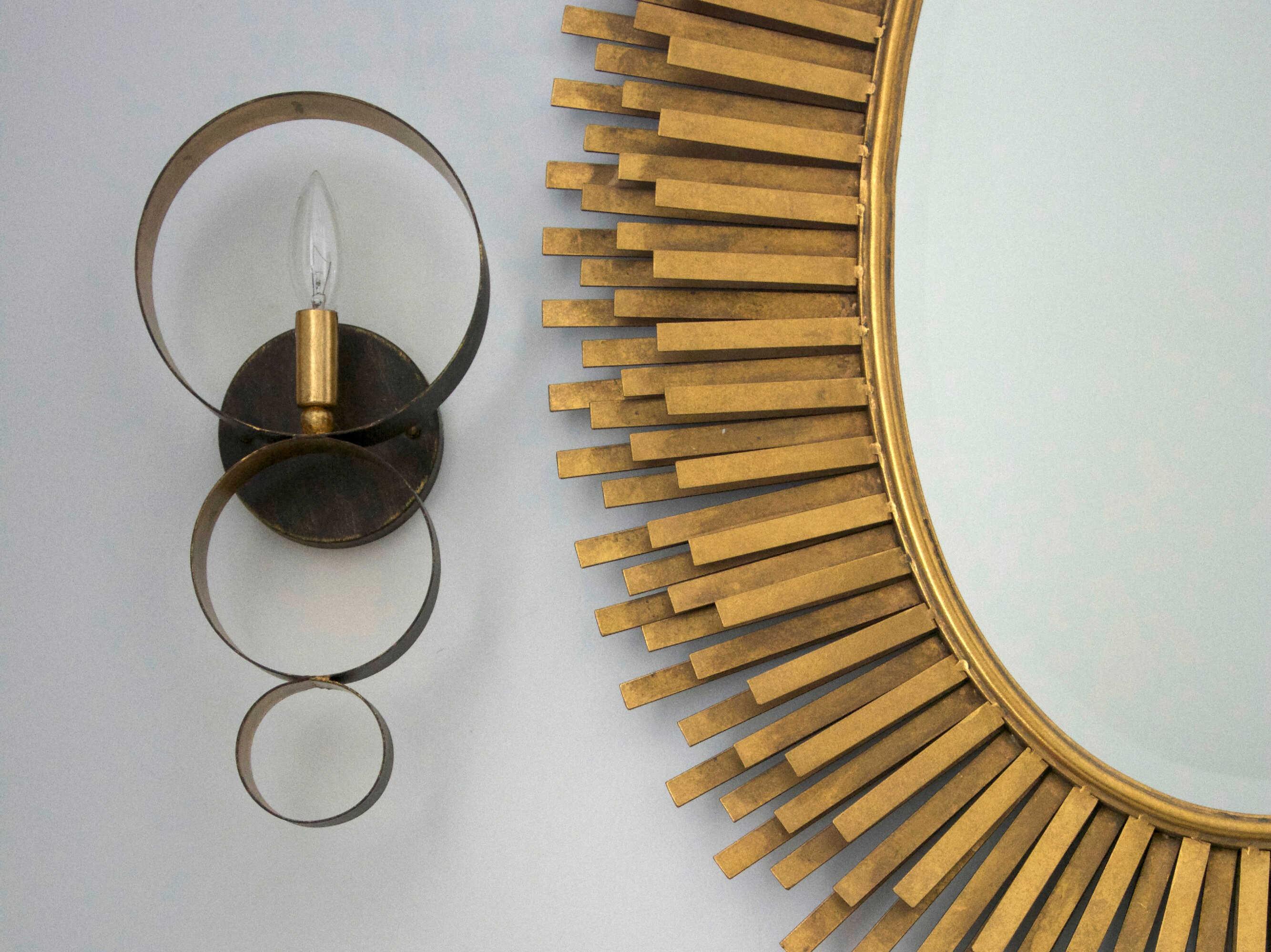 Crystorama Luna 1-Light English Bronze Antique Gold Wall Sconce