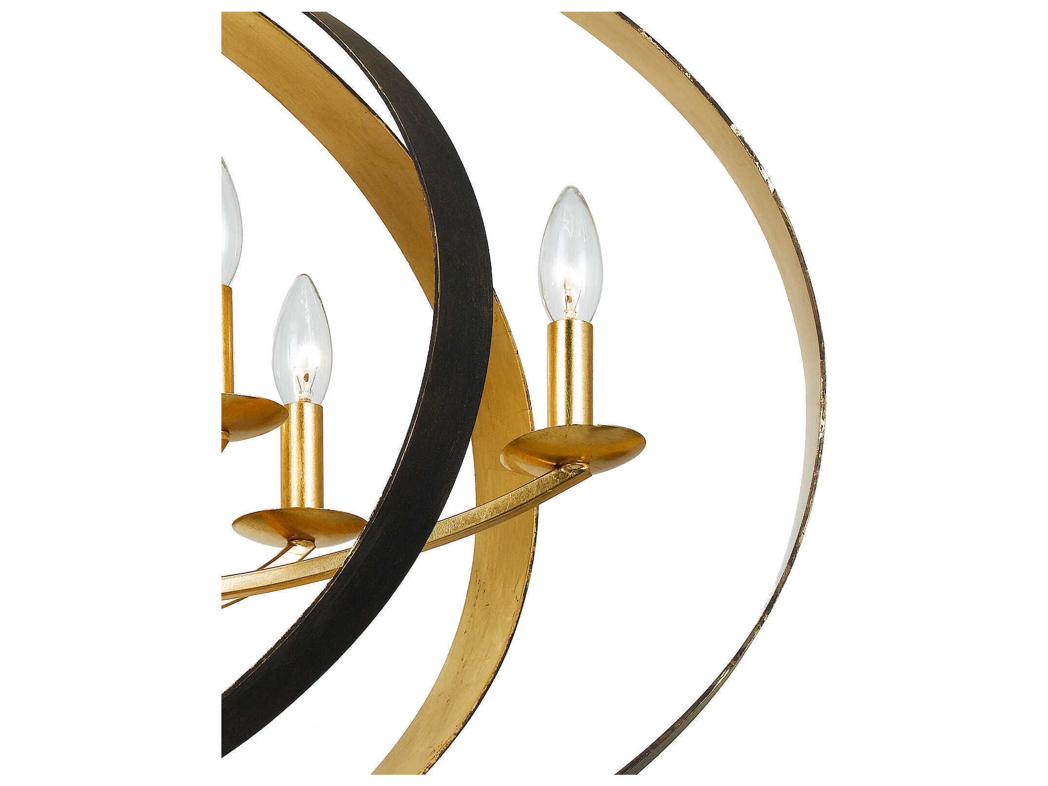 Crystorama Luna 9-Light English Bronze Antique Gold Candelabra Globe Tiered Chandelier