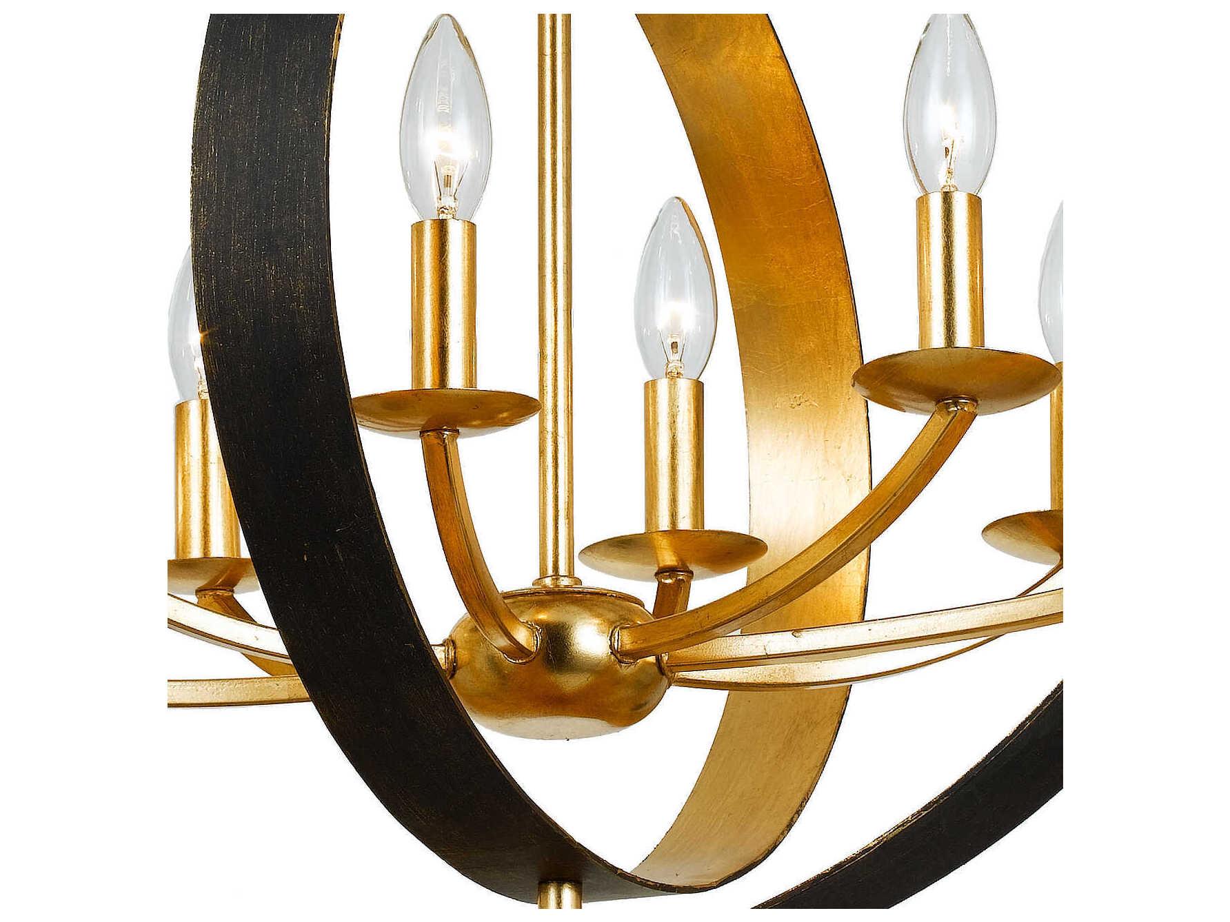 Crystorama Luna 8-Light English Bronze Antique Gold Candelabra Linear Chandelier