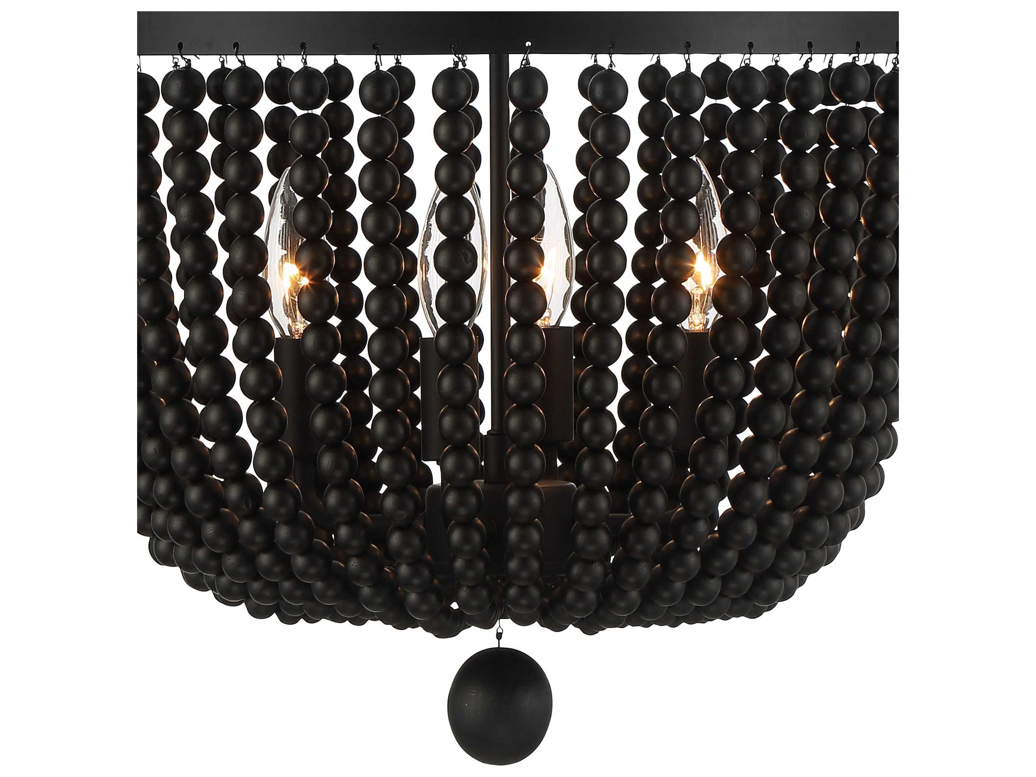 Crystorama Rylee 4-Light Matte Black Bowl Candelabra Chandelier