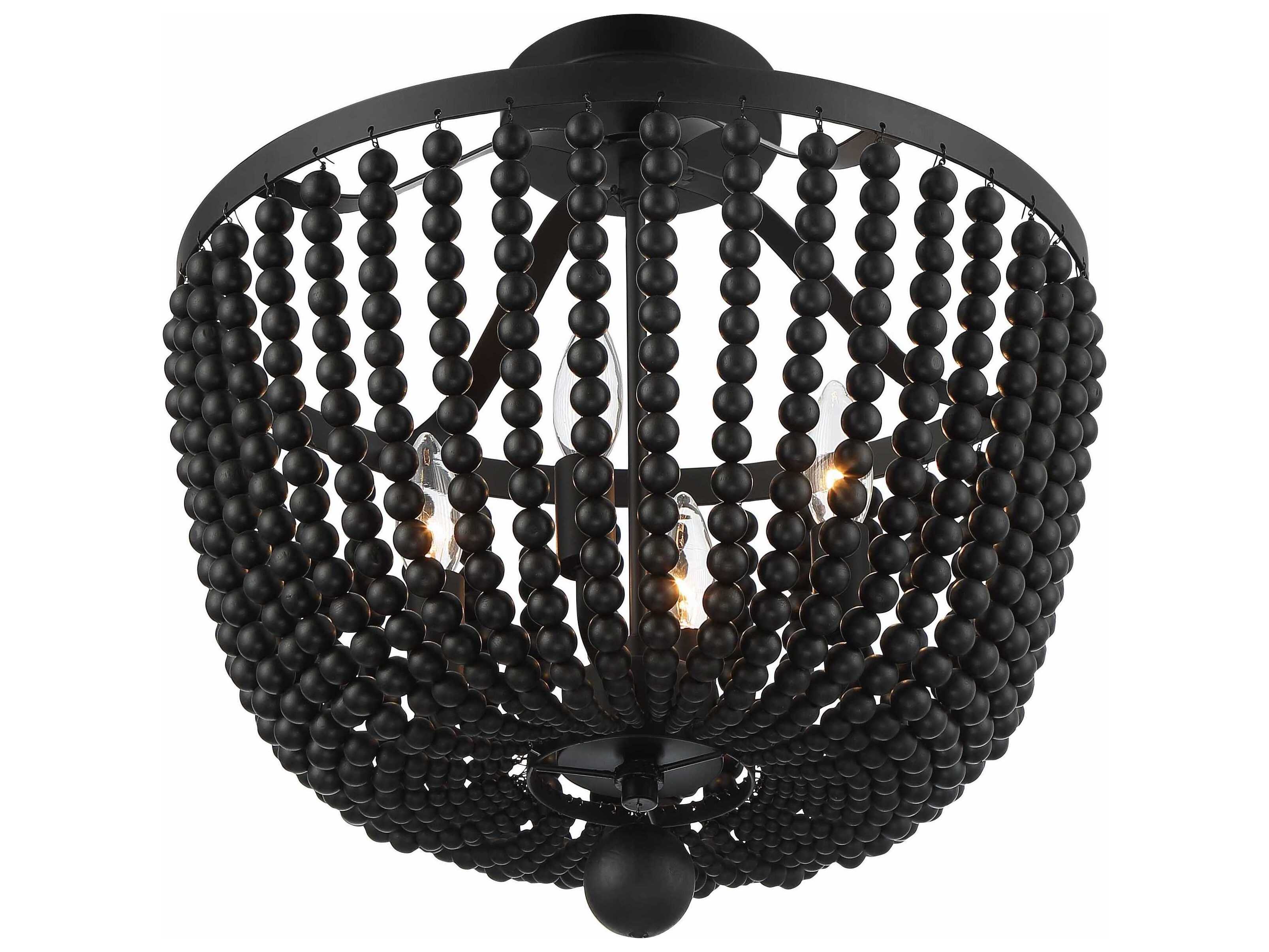 Crystorama Rylee 4-Light Matte Black Bowl Semi Flush Mount