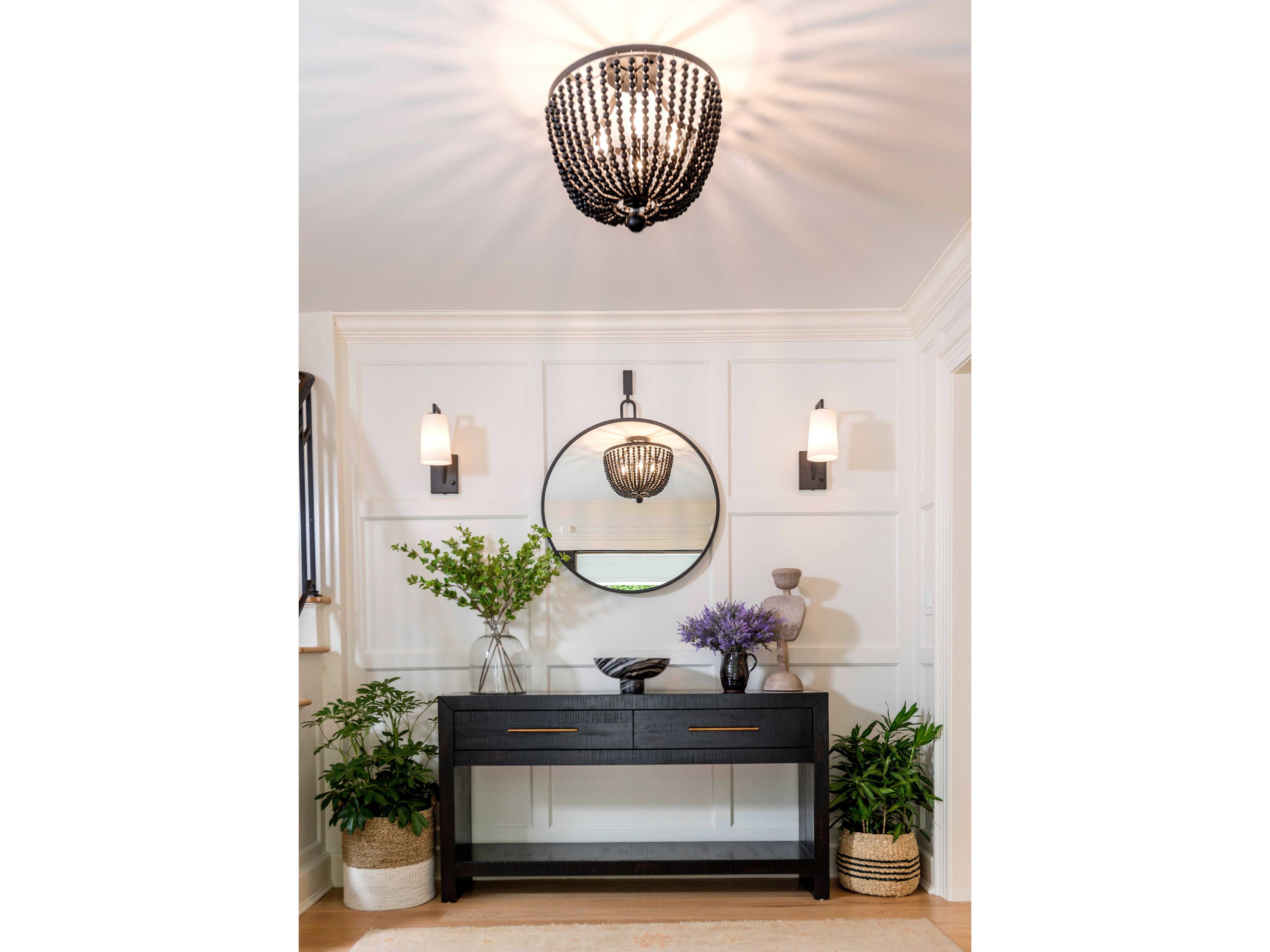 Crystorama Rylee 4-Light Matte Black Bowl Semi Flush Mount