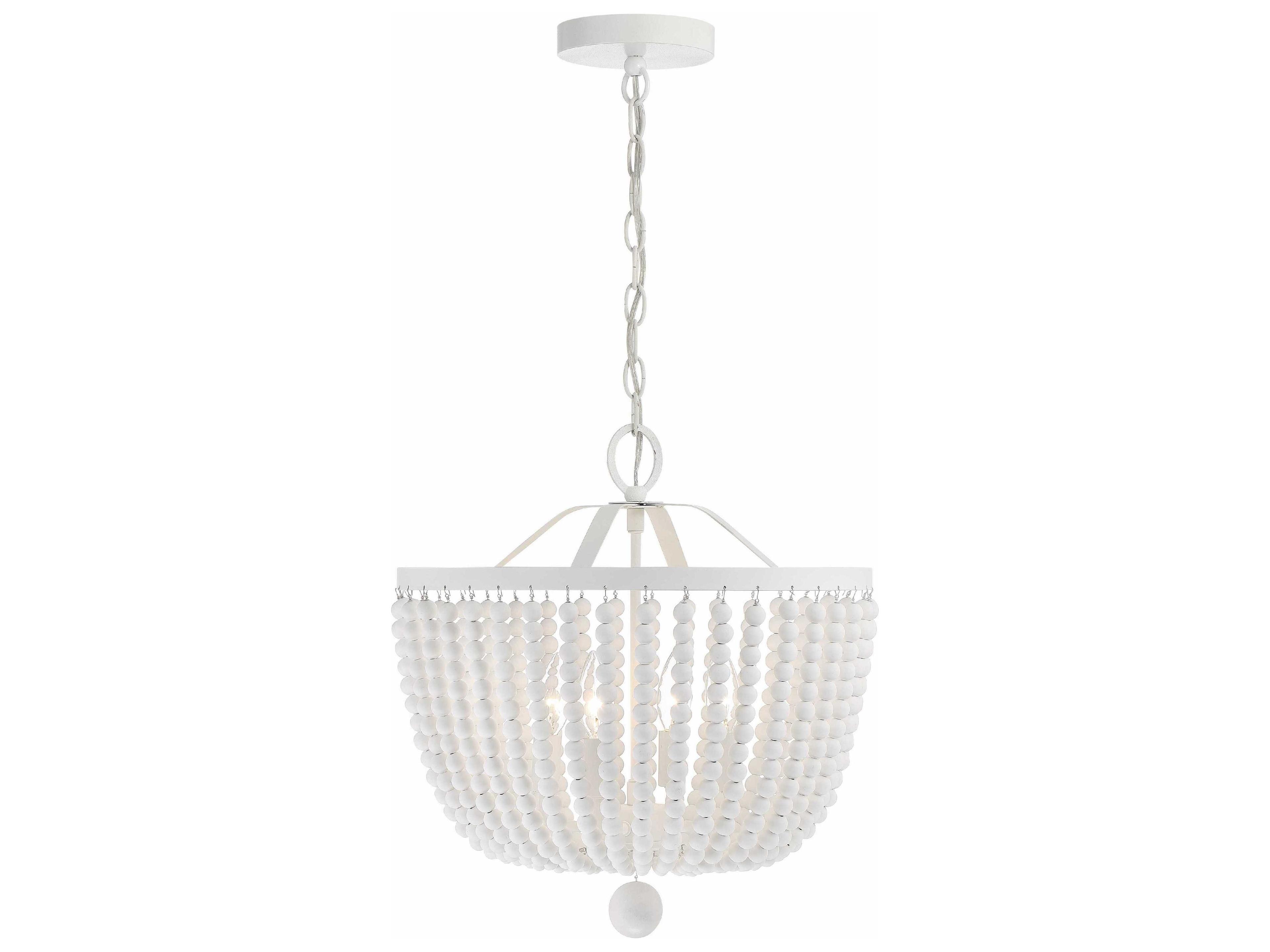 Crystorama Rylee 4-Light Matte White Bowl Chandelier