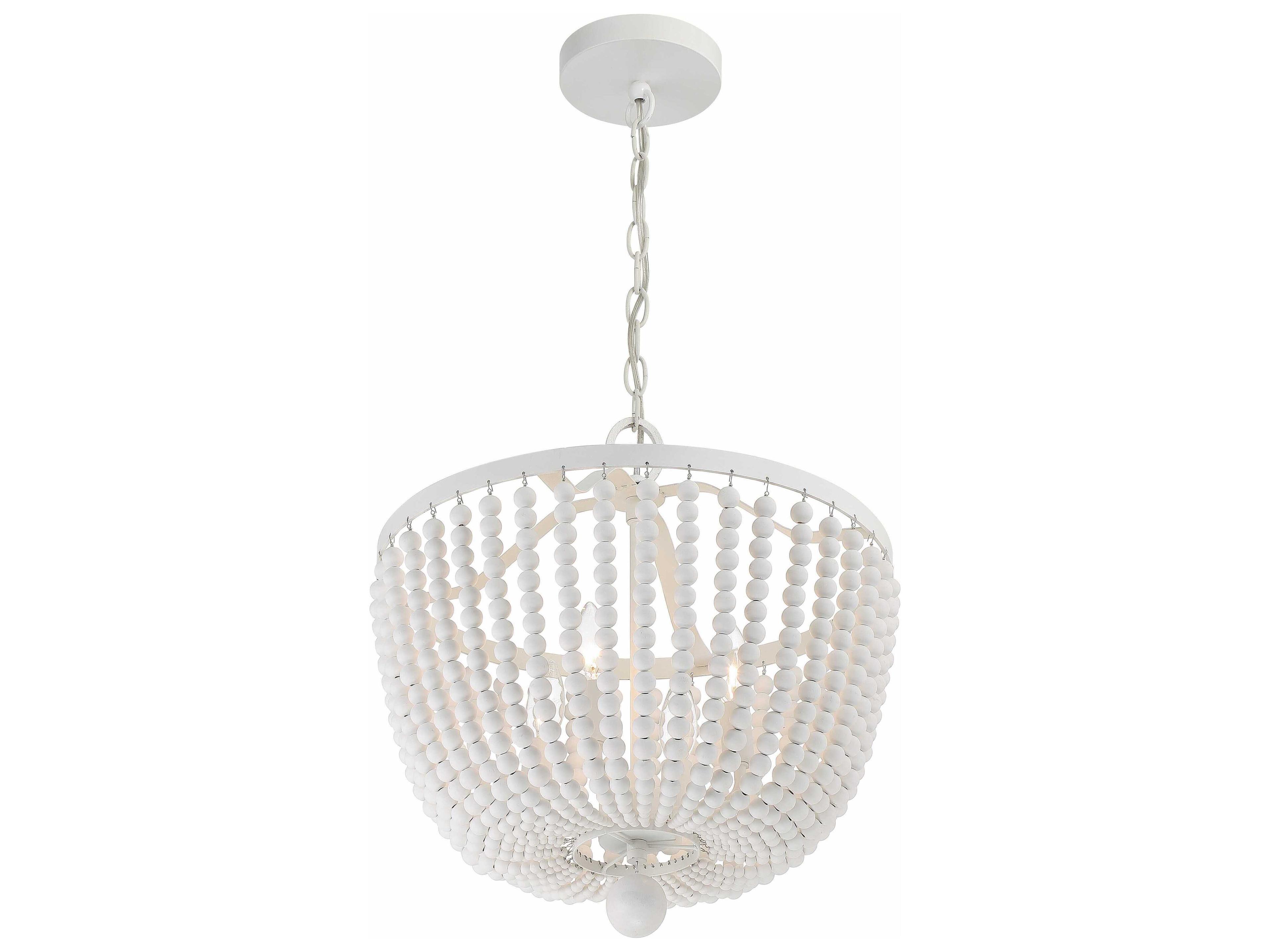 Crystorama Rylee 4-Light Matte White Bowl Chandelier