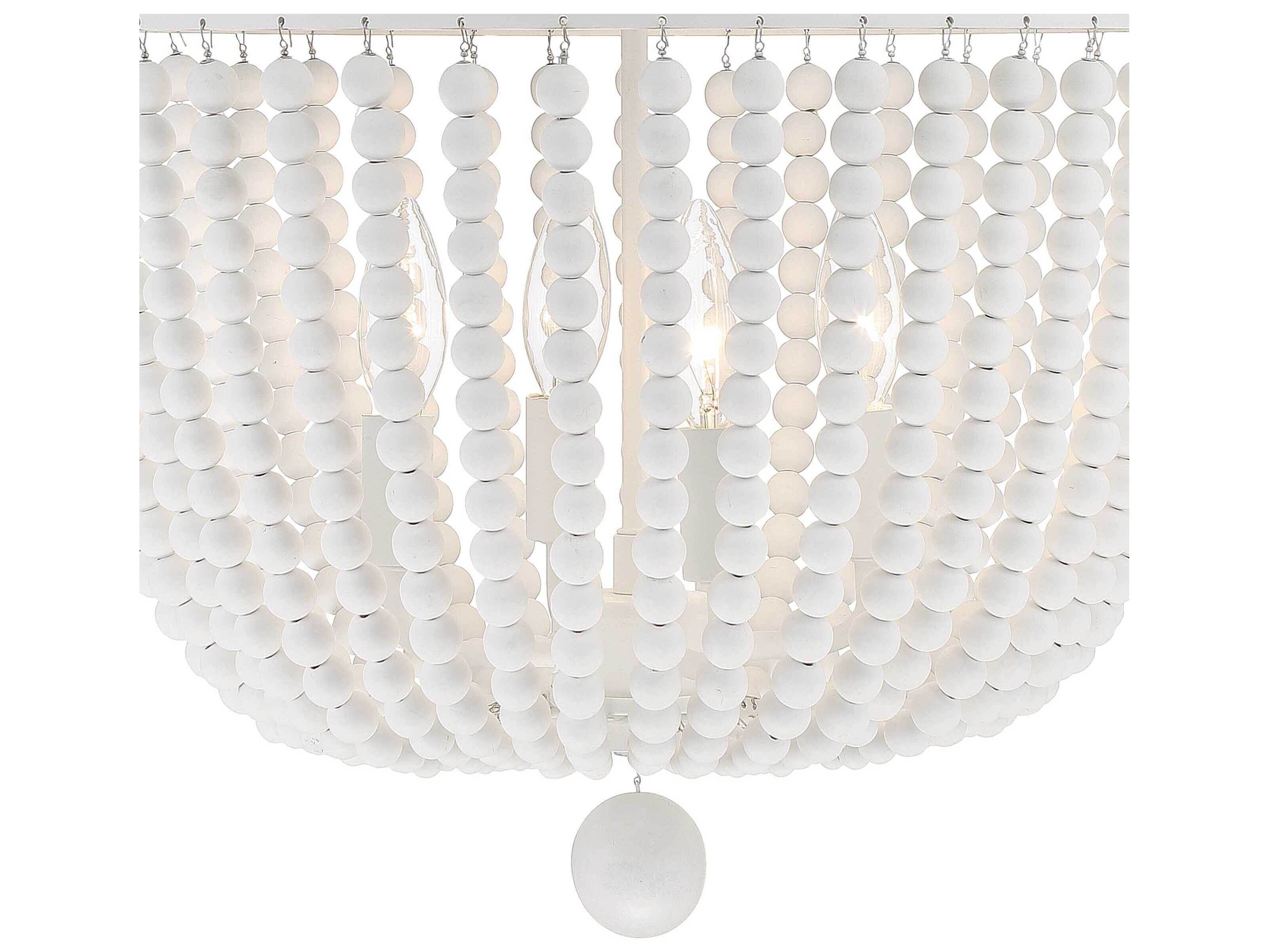 Crystorama Rylee 4-Light Matte White Bowl Chandelier