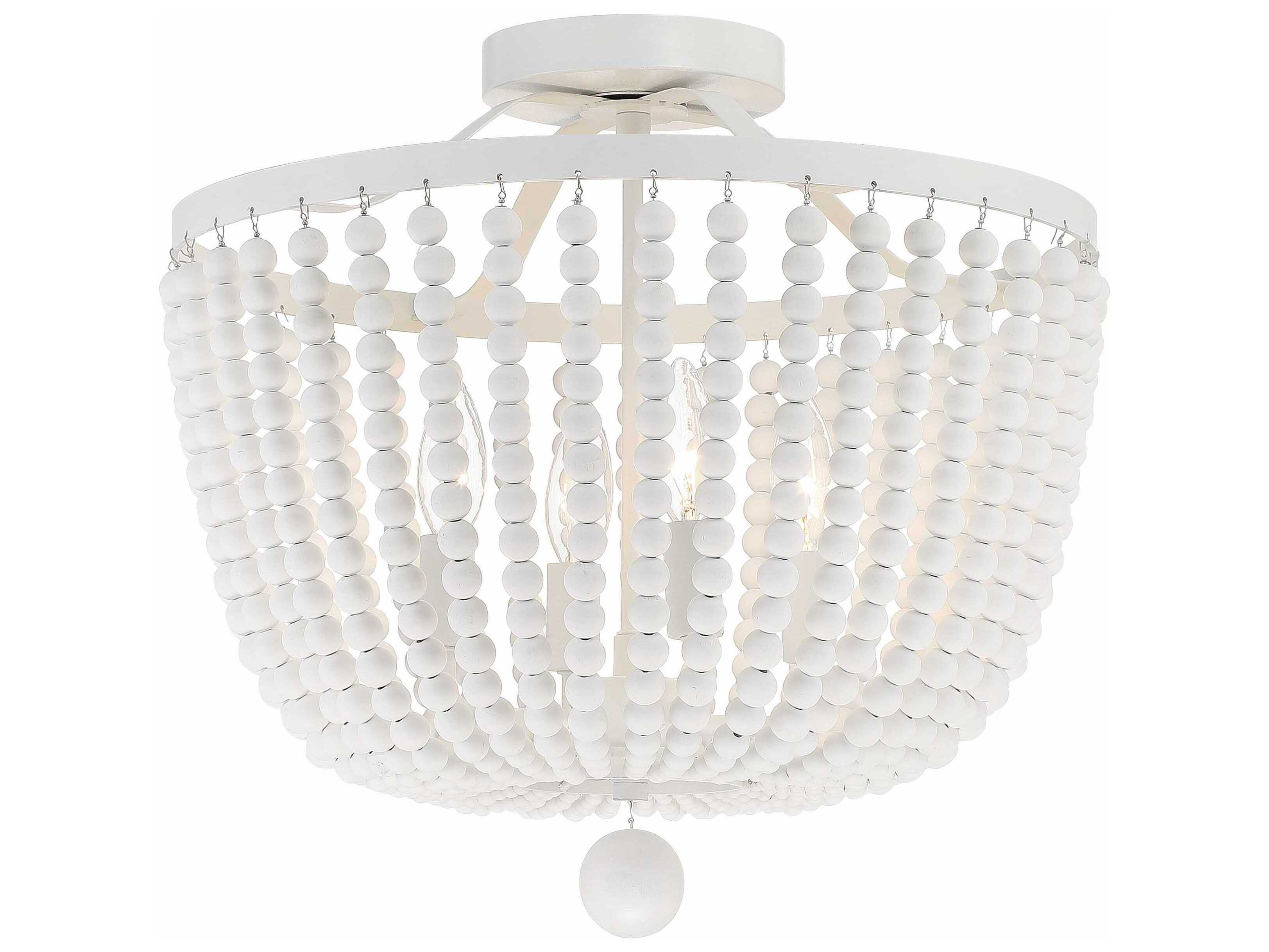Crystorama Rylee 4-Light Matte White Bowl Semi Flush Mount