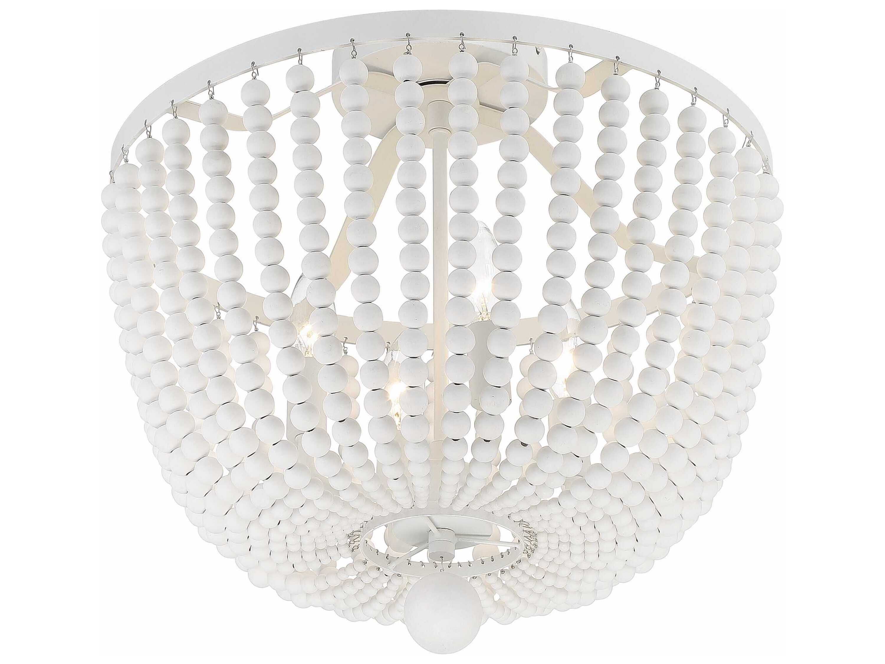 Crystorama Rylee 4-Light Matte White Bowl Semi Flush Mount