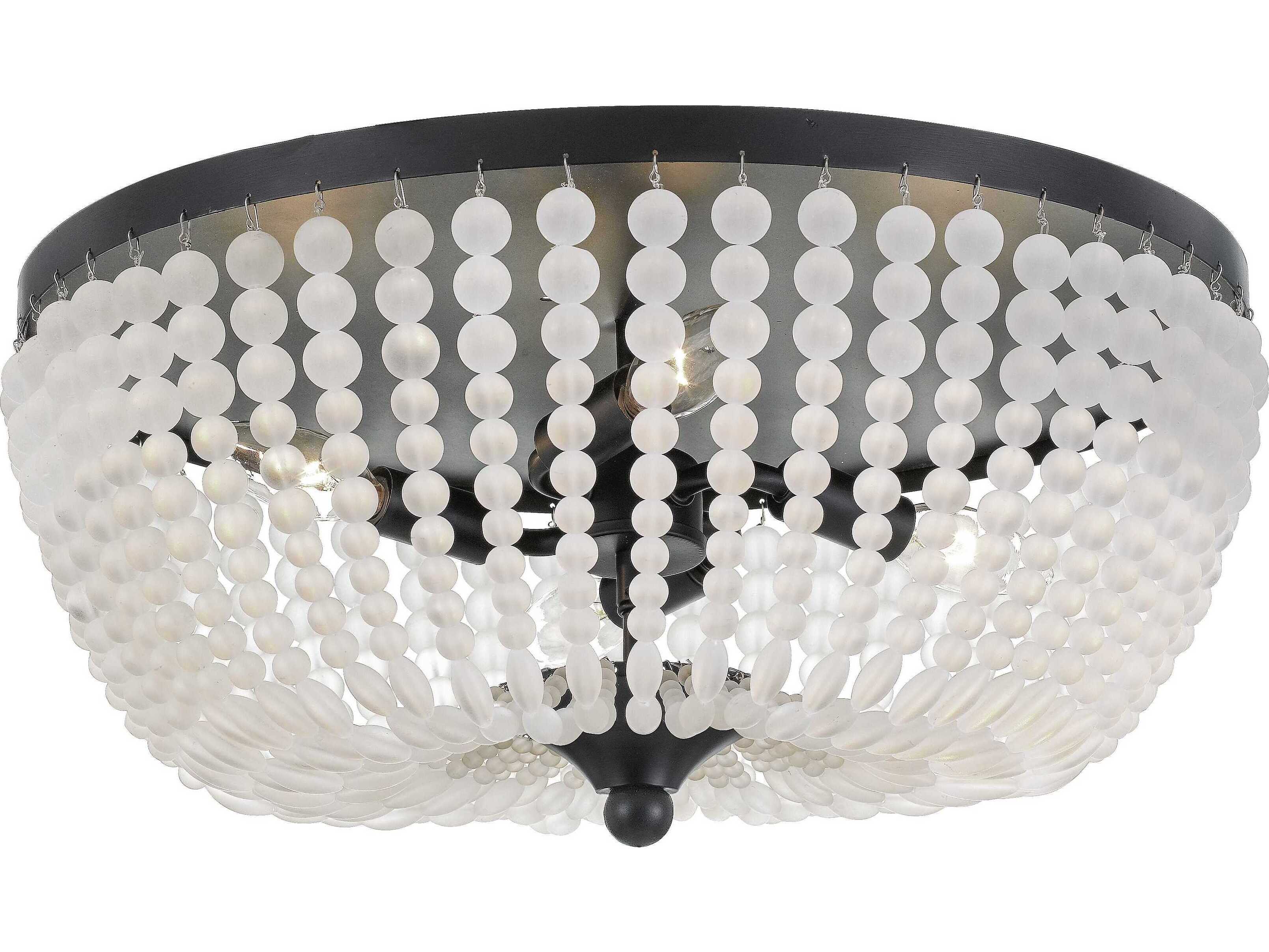 Crystorama Rylee 4-Light Gold Glass Bowl Flush Mount