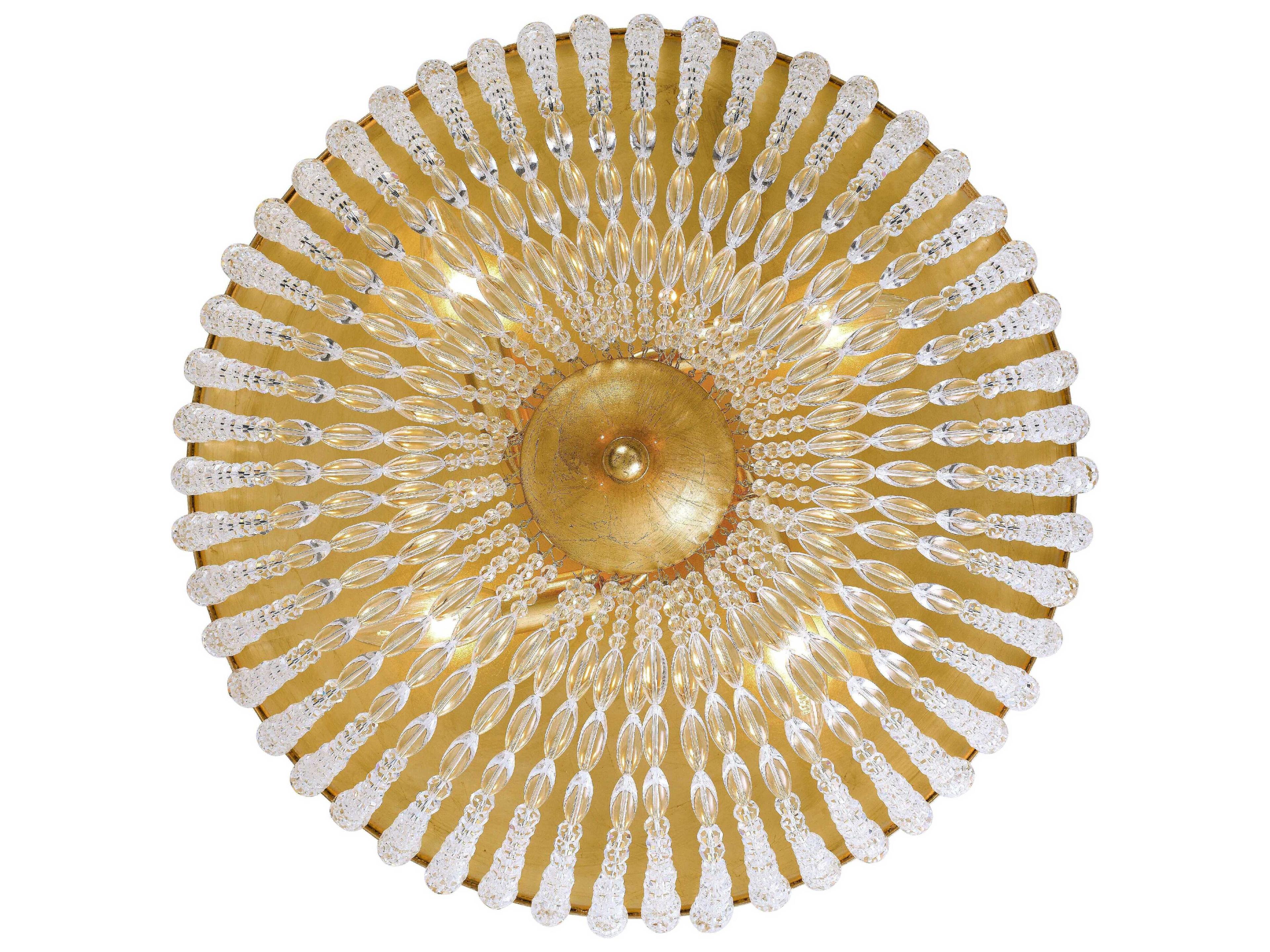 Crystorama Rylee 4-Light Gold Glass Bowl Flush Mount
