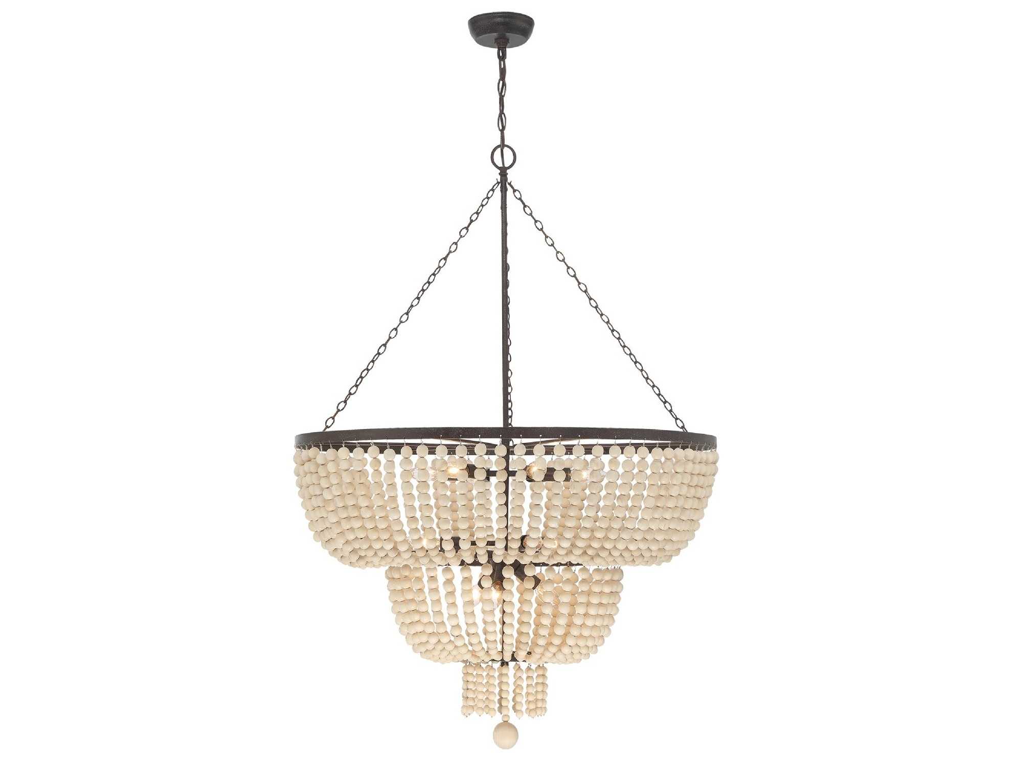 Crystorama Rylee 12-Light Forged Bronze Bowl Candelabra Tiered Chandelier