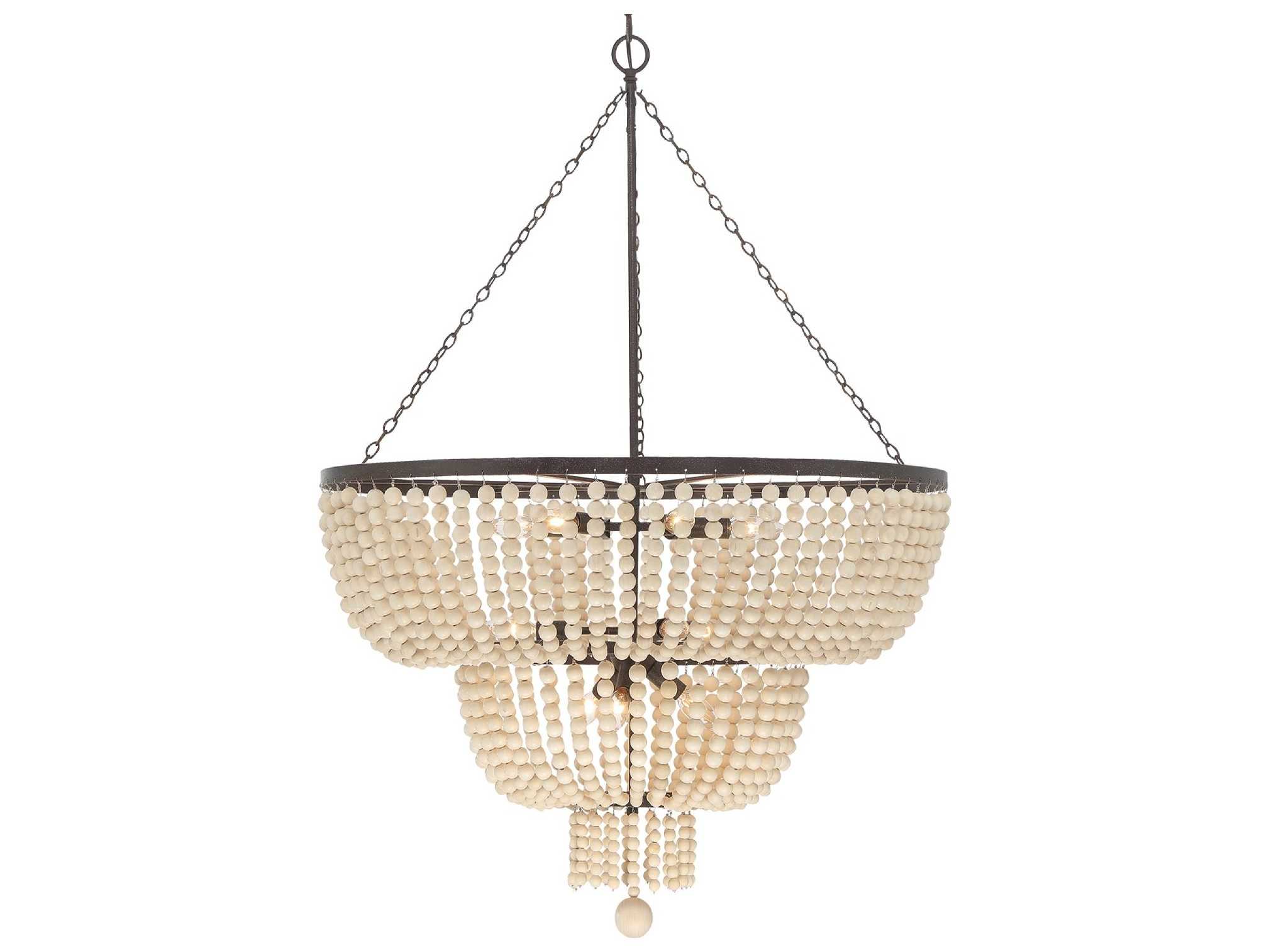 Crystorama Rylee 12-Light Forged Bronze Bowl Candelabra Tiered Chandelier