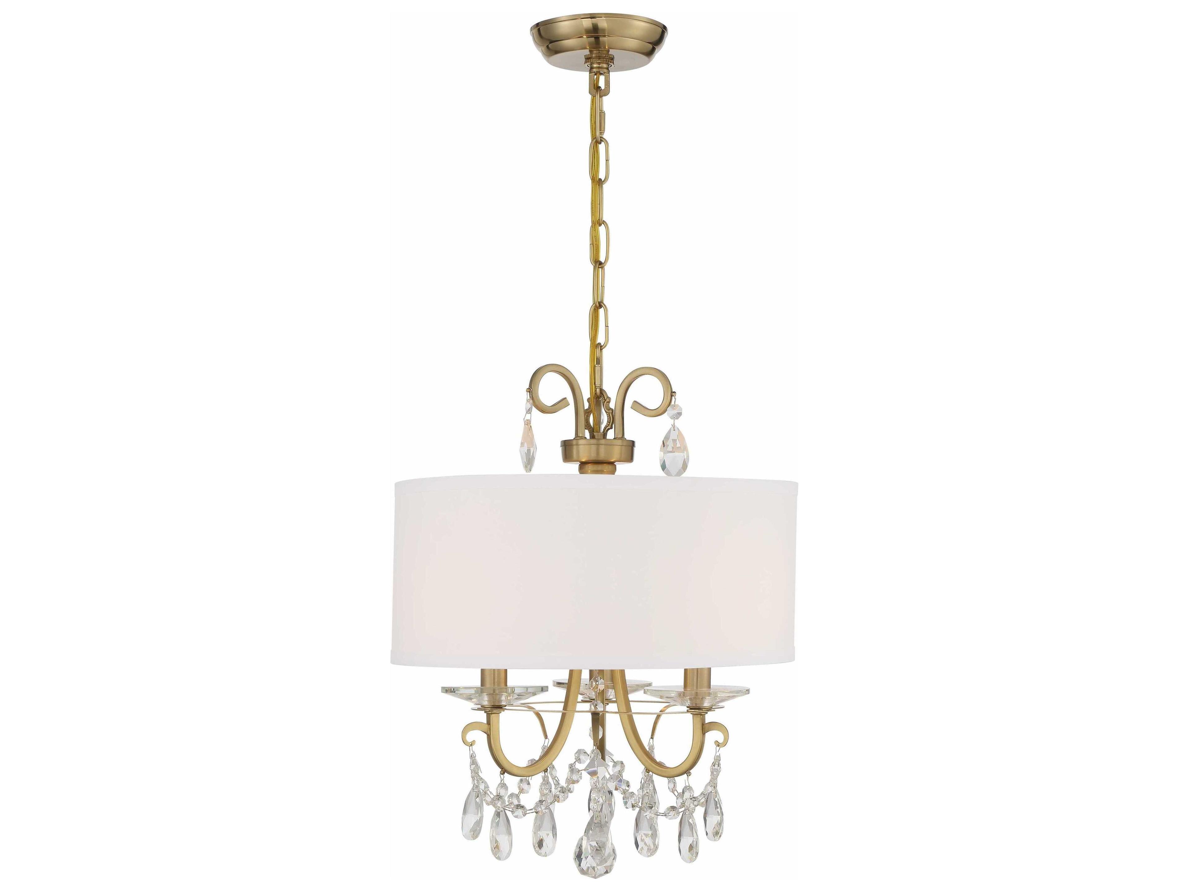 Crystorama Othello 3-Light Silver Crystal Candelabra Drum Chandelier