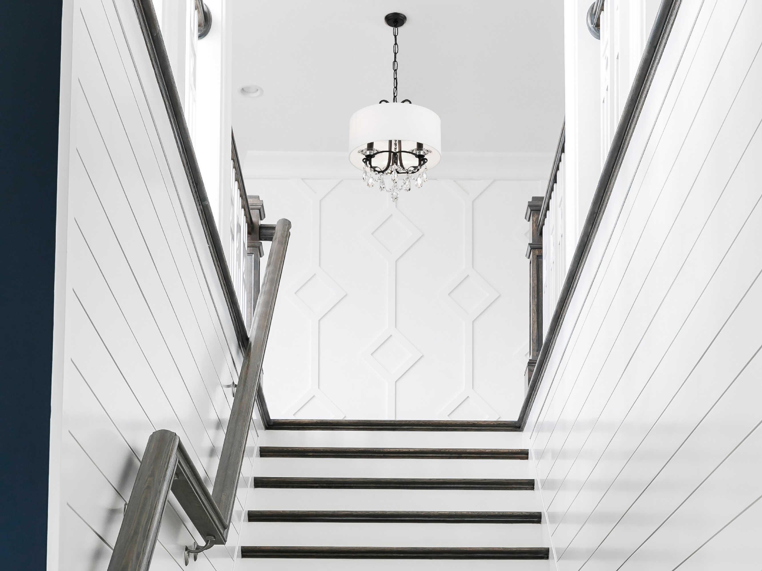 Crystorama Othello 3-Light Silver Crystal Candelabra Drum Chandelier