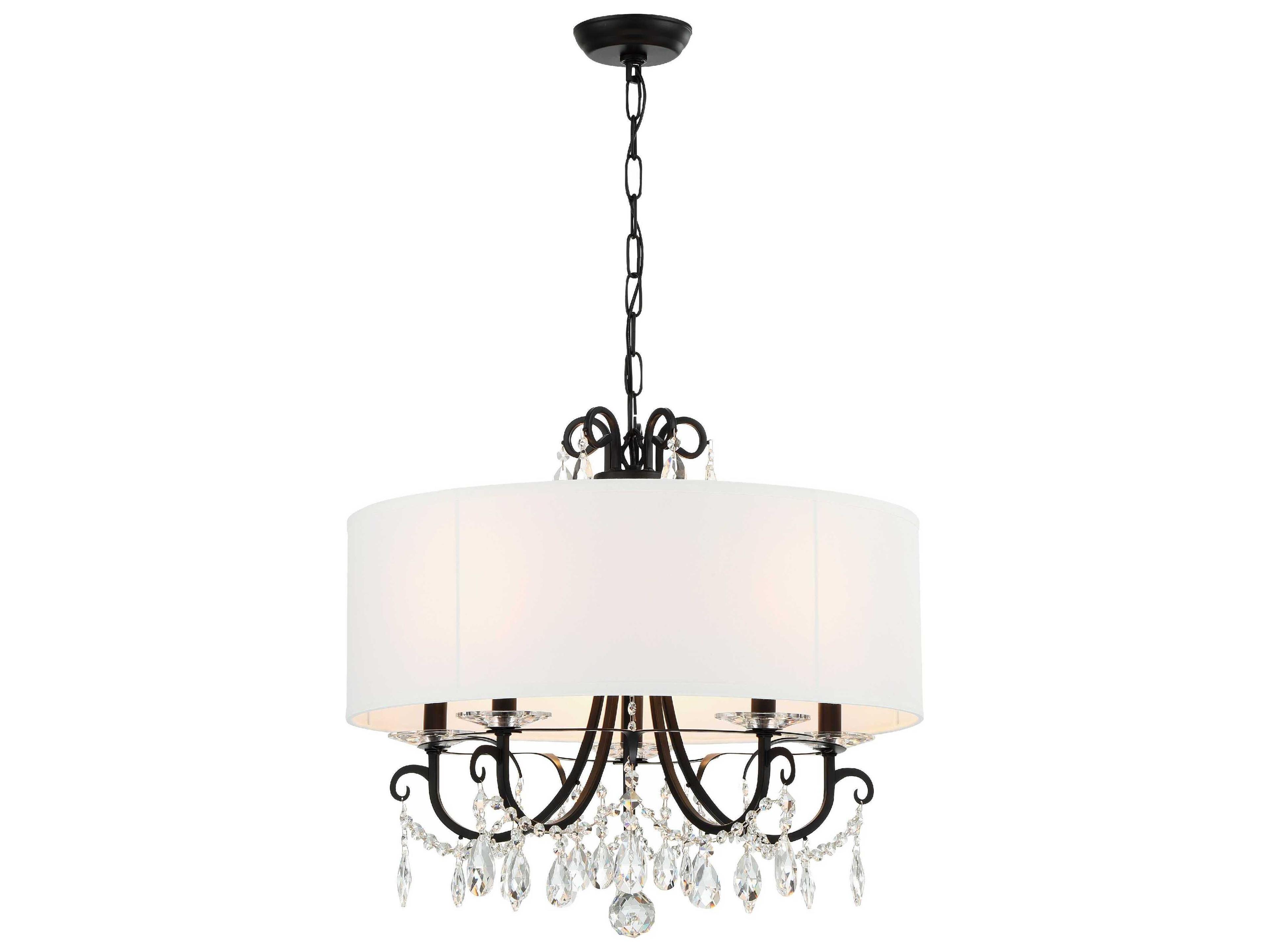 Crystorama Othello 5-Light White Crystal Candelabra Drum Chandelier