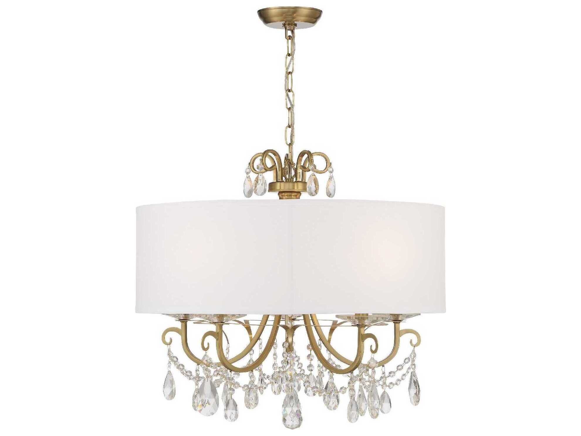 Crystorama Othello 5-Light White Crystal Candelabra Drum Chandelier