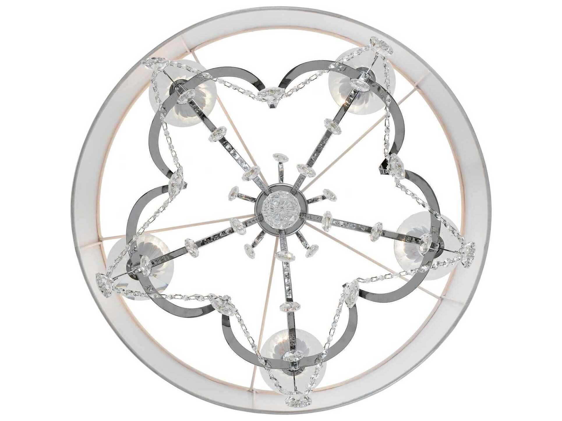 Crystorama Othello 5-Light White Crystal Candelabra Drum Chandelier