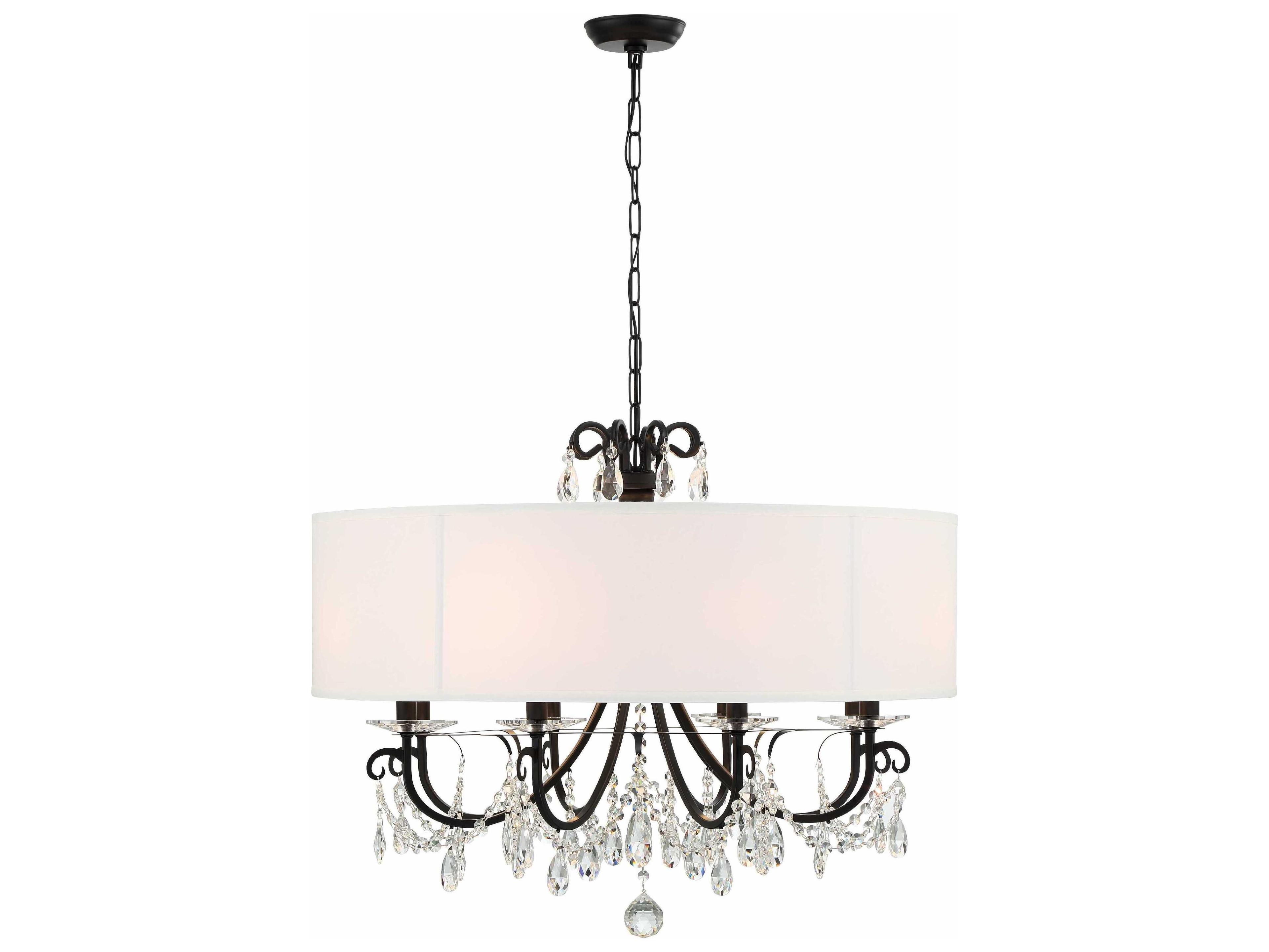 Crystorama Othello 8-Light Matte Black Crystal Candelabra Drum Chandelier