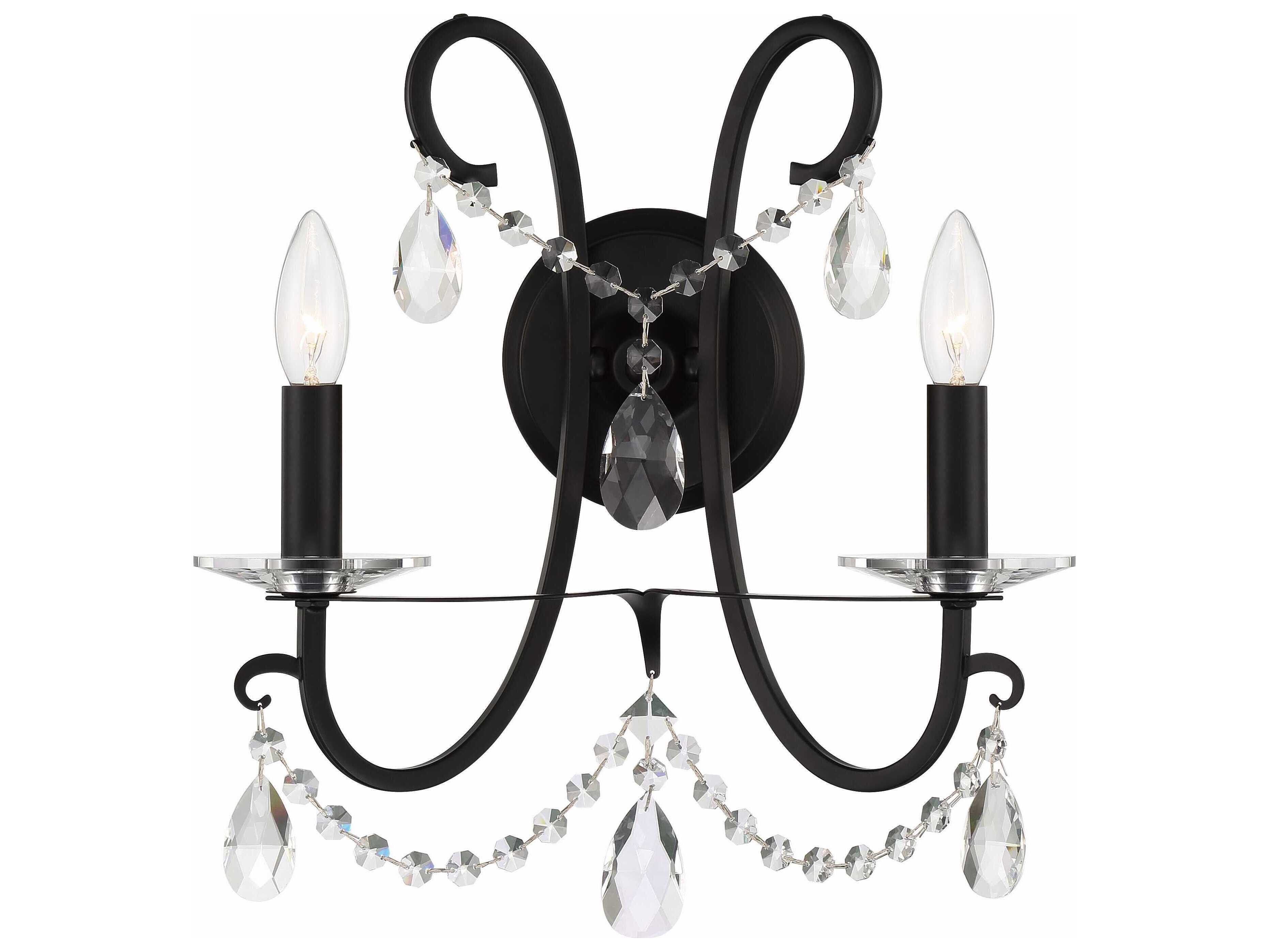 Crystorama Othello 2-Light Chrome Crystal Wall Sconce