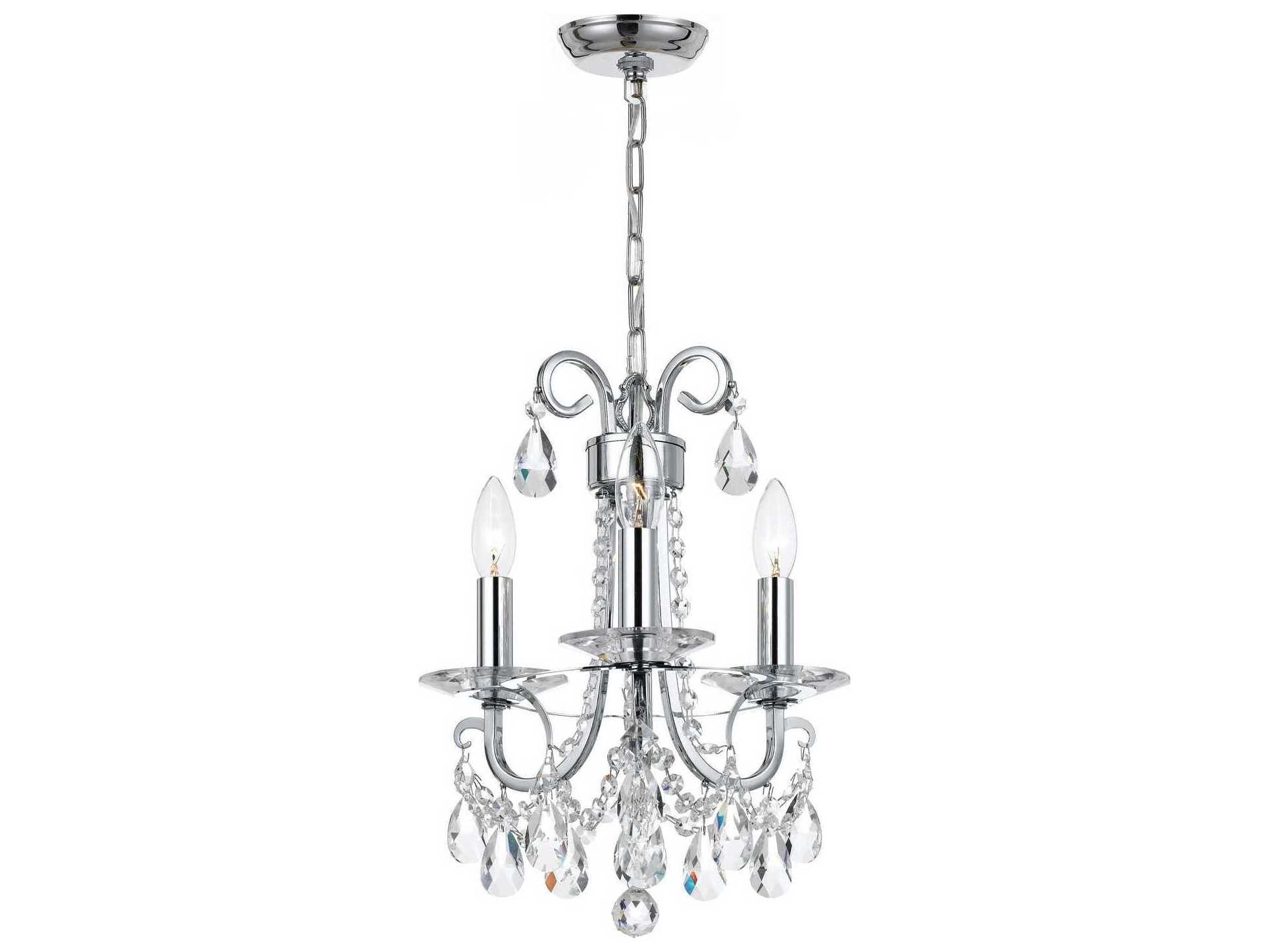 Crystorama Othello 3-Light Chrome Crystal Candelabra Chandelier
