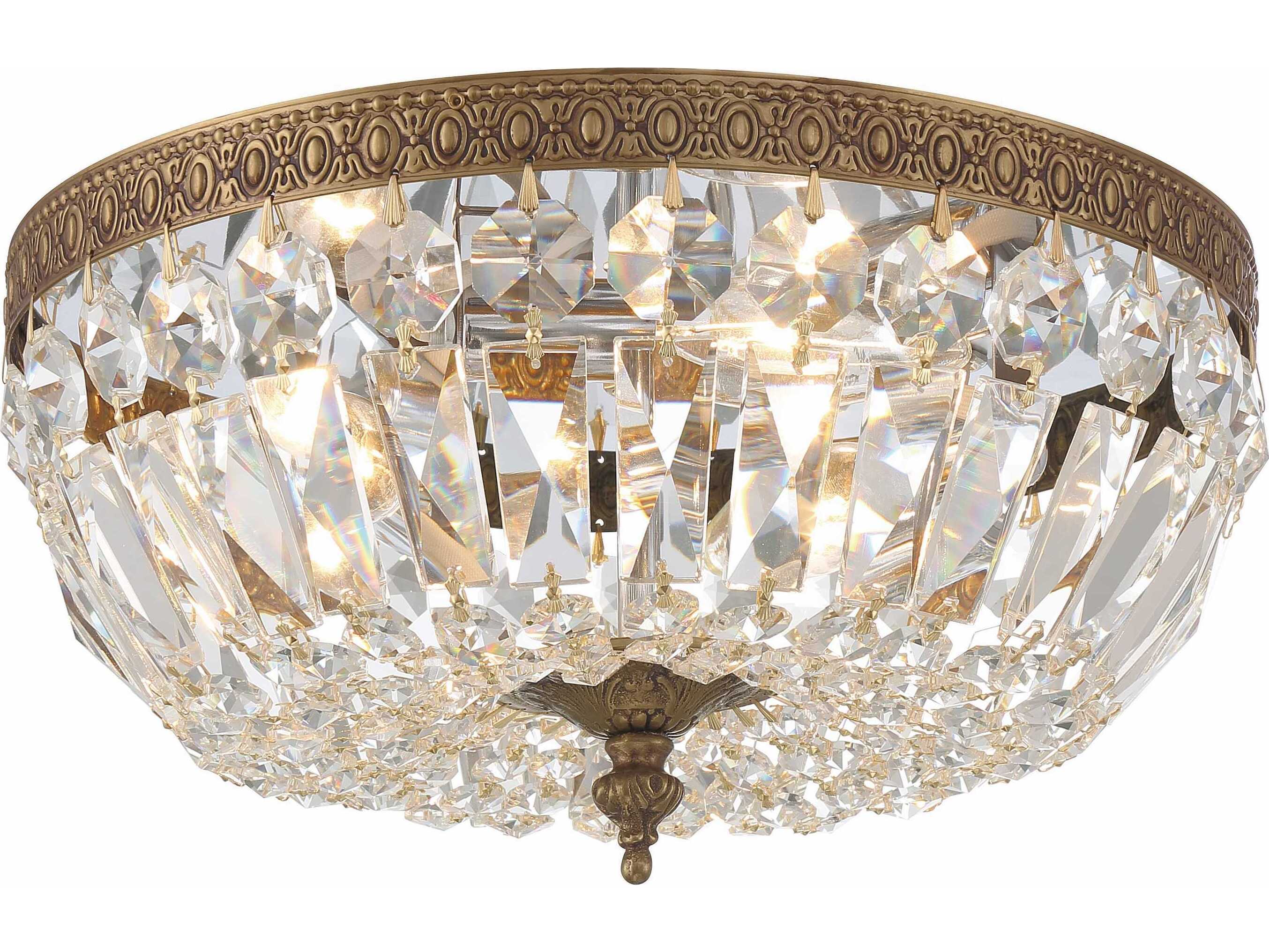 Crystorama 3-Light Chrome Crystal Bowl Flush Mount