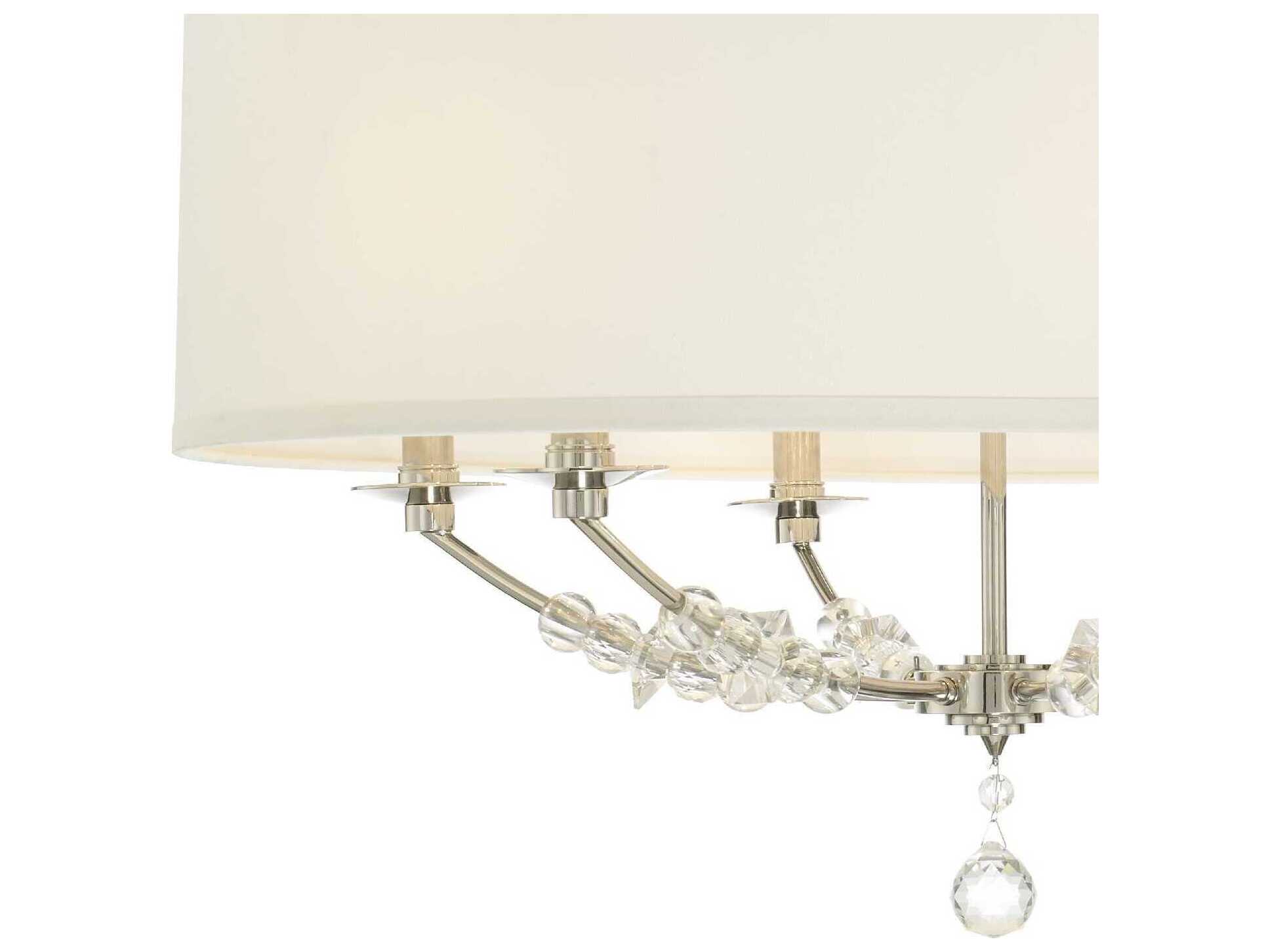 Crystorama Mirage 6-Light Polished Nickel Glass Candelabra Chandelier