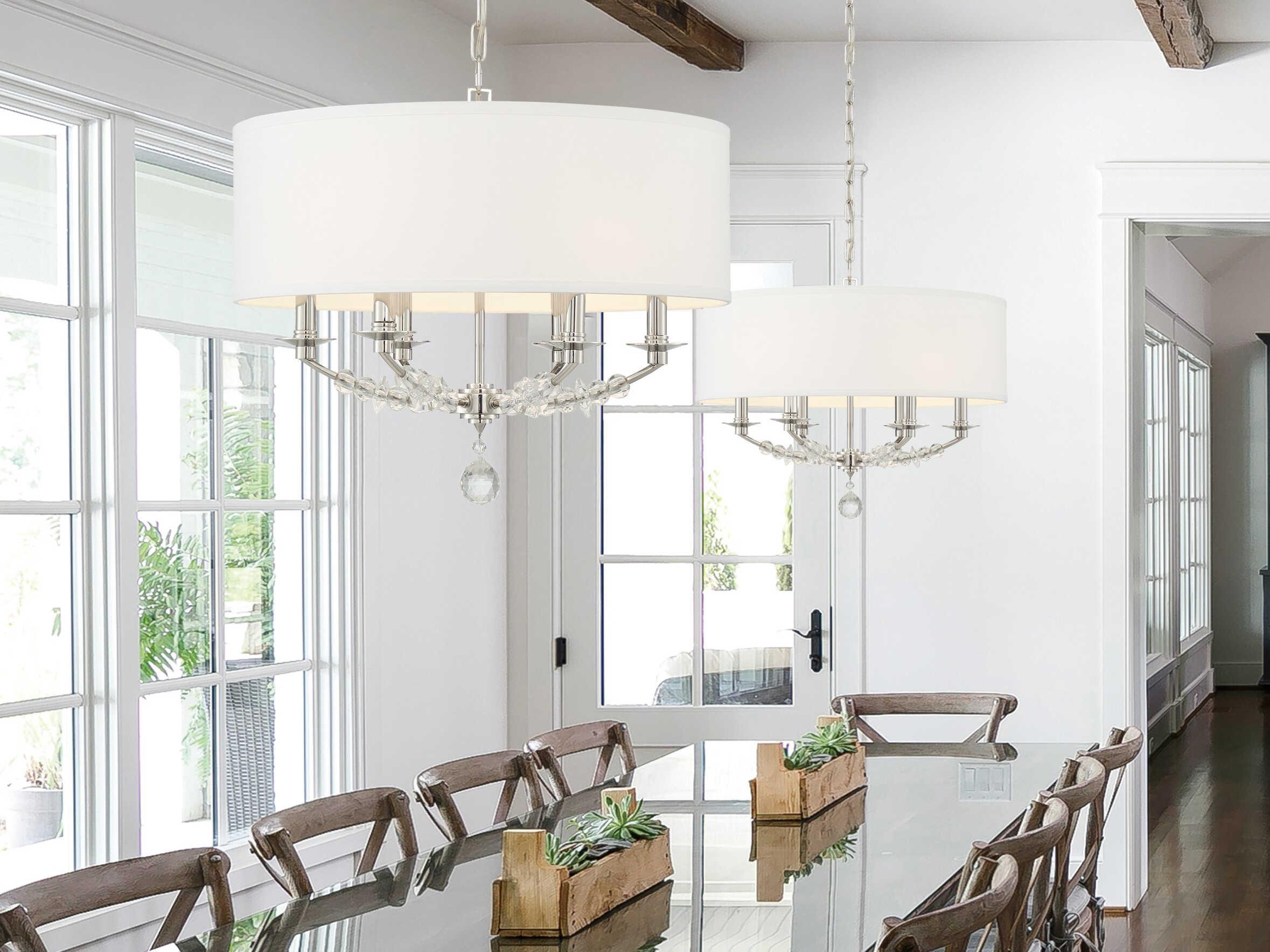 Crystorama Mirage 6-Light Polished Nickel Crystal Drum Chandelier