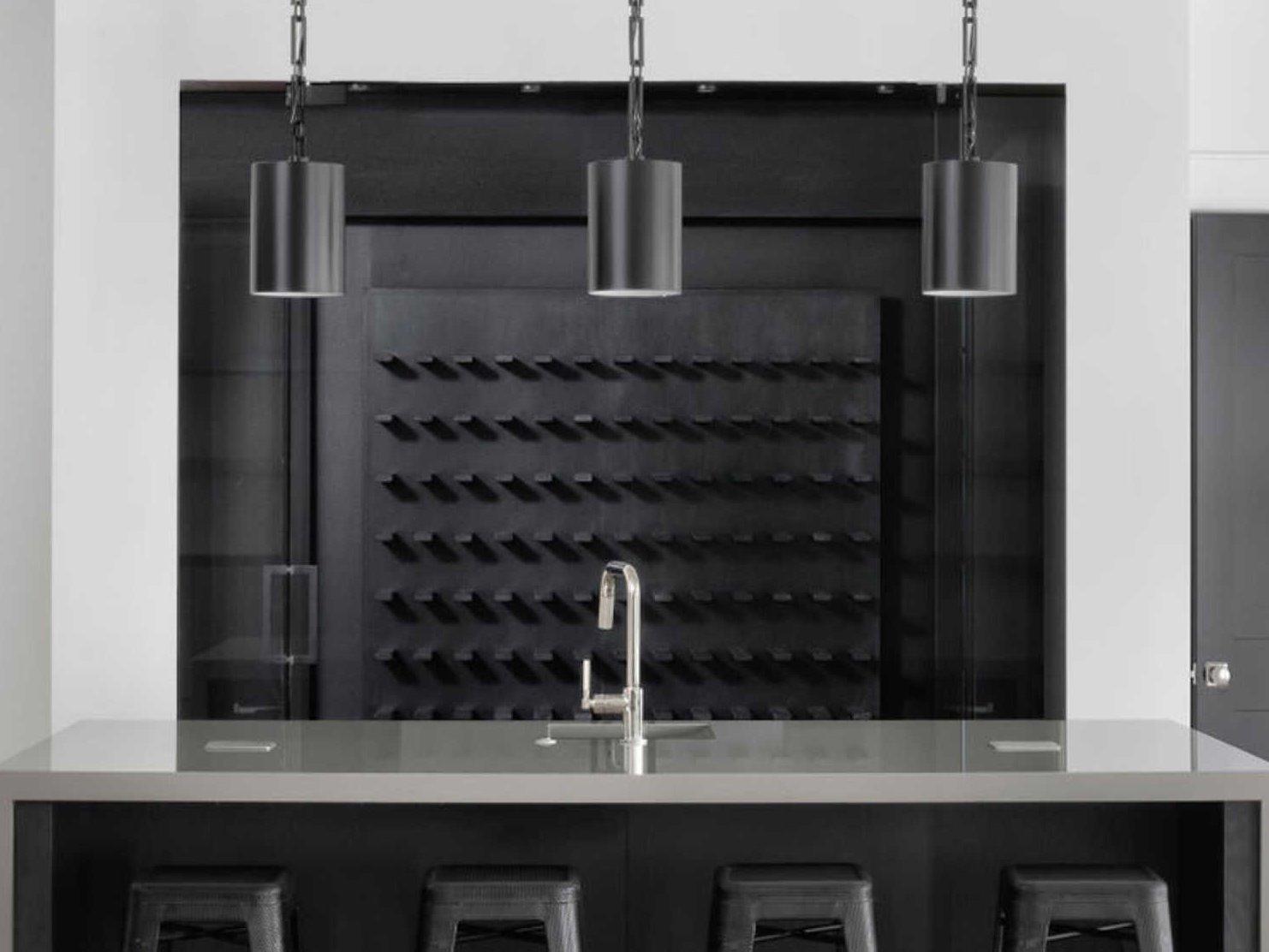 Crystorama Alston 1-Light Matte Black White Cylinder Mini Pendant