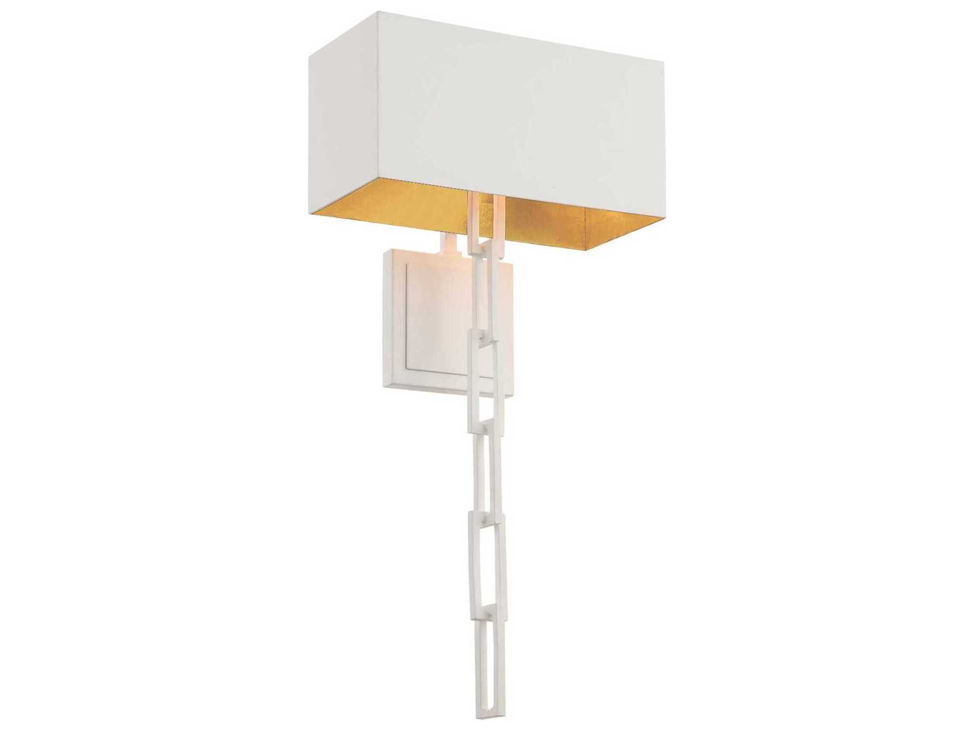 Crystorama Alston 2-Light Matte White Antique Gold Wall Sconce