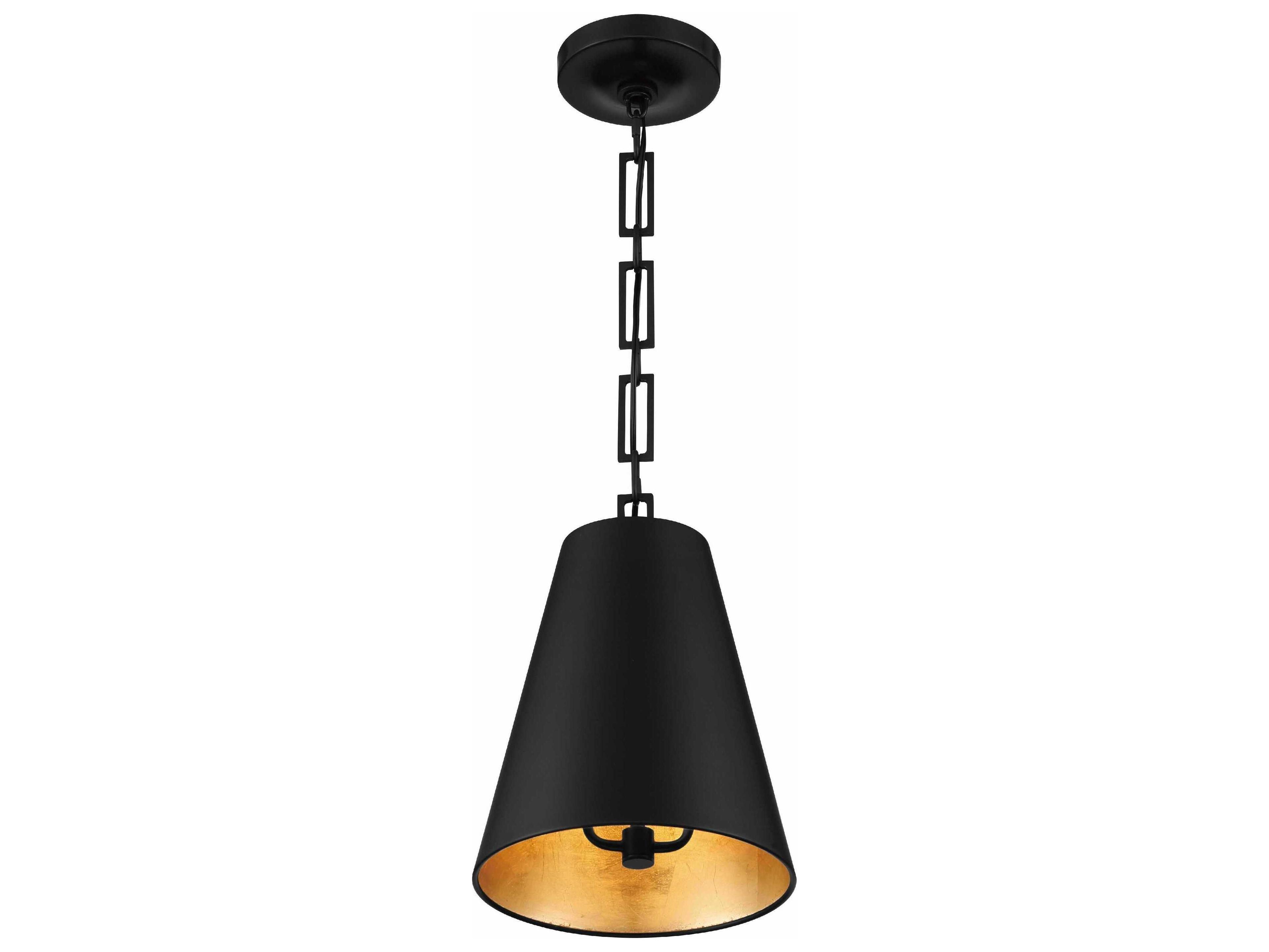 Crystorama Alston 2-Light Matte Black Antique Gold Mini Pendant