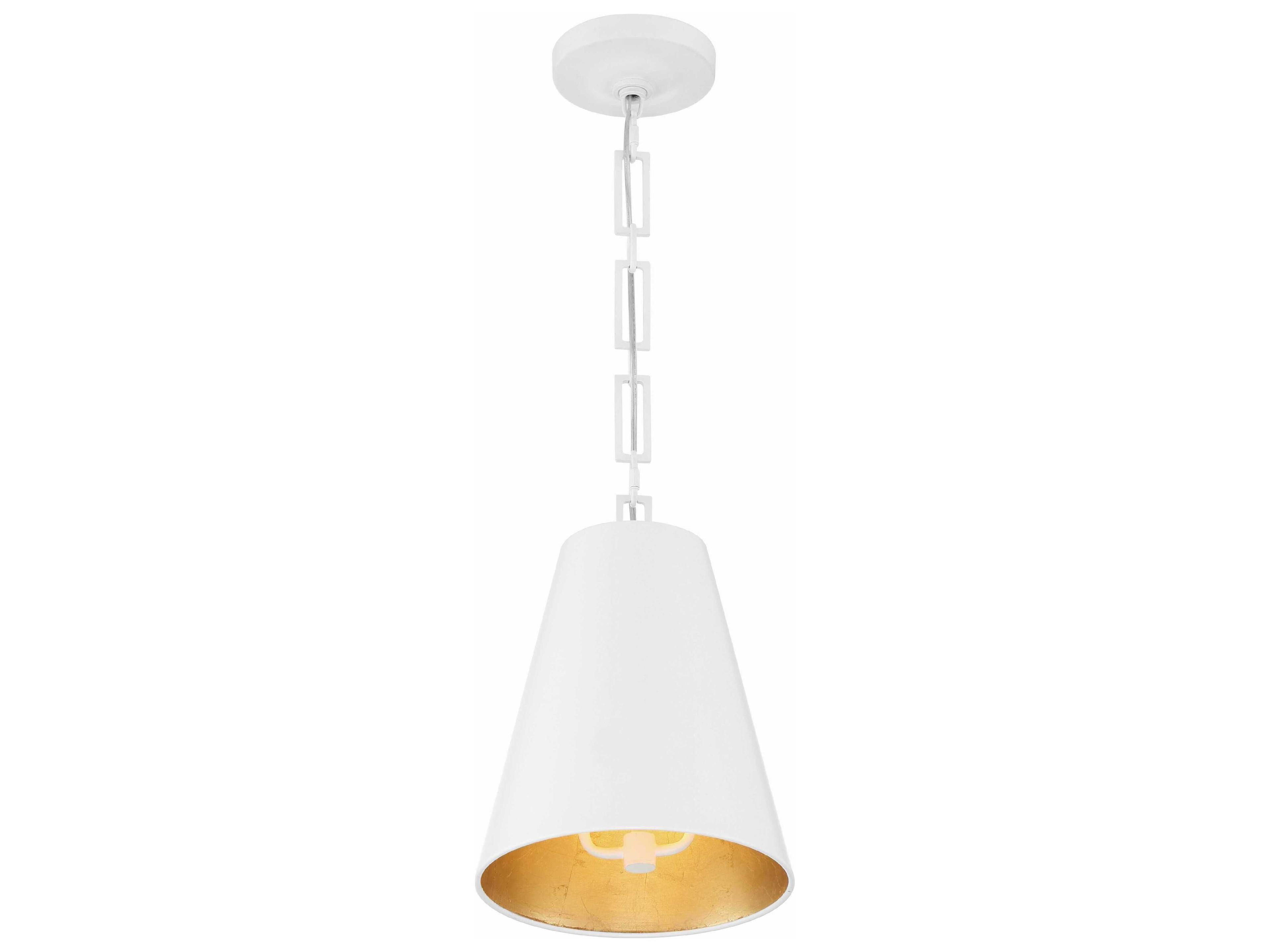 Crystorama Alston 2-Light Matte White Antique Gold Mini Pendant