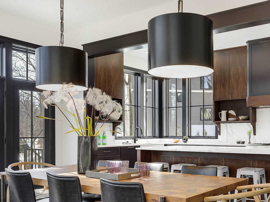 Crystorama Alston 6-Light Black Drum Pendant