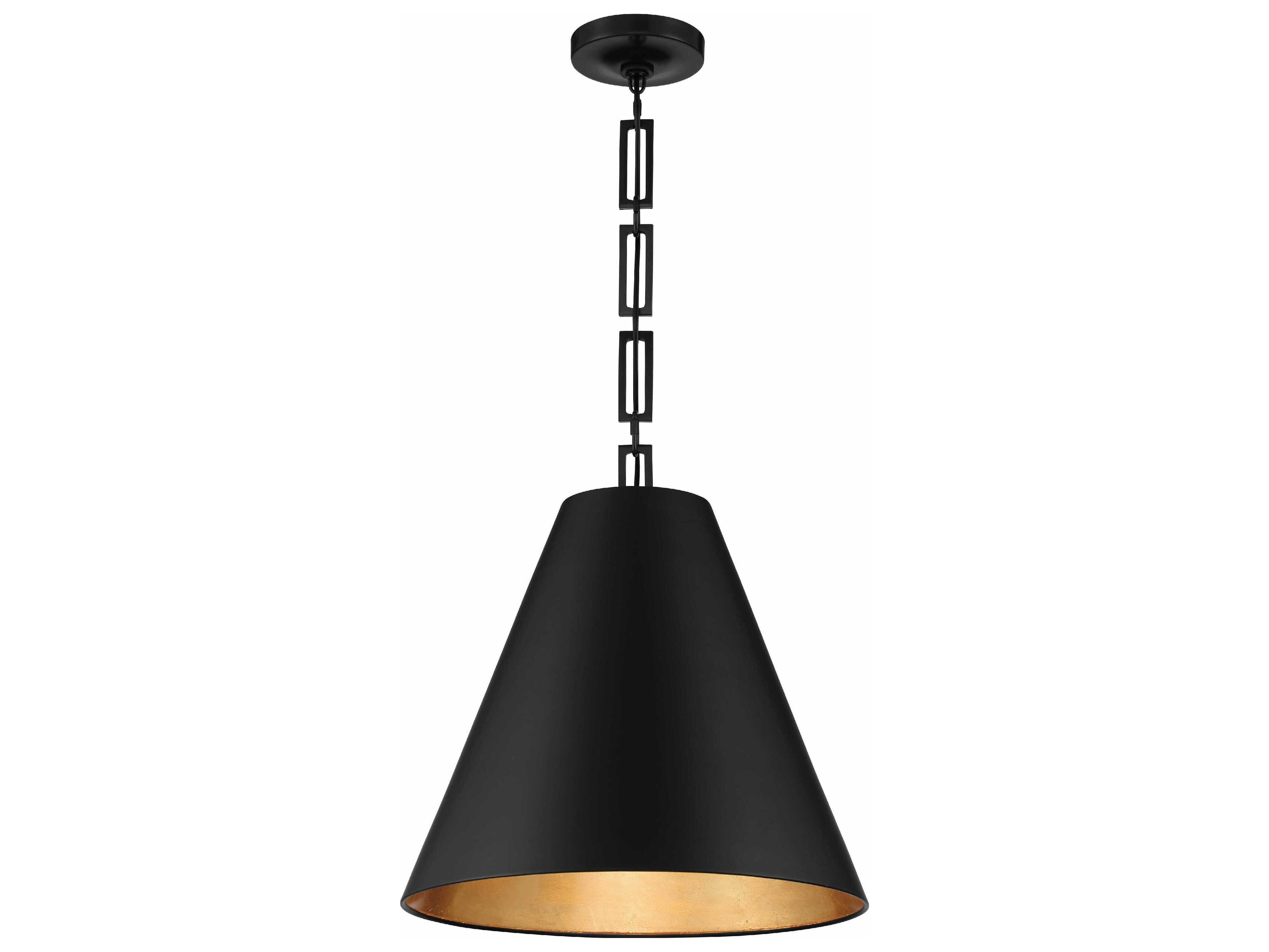 Crystorama Alston 3-Light Matte Black Antique Gold Pendant