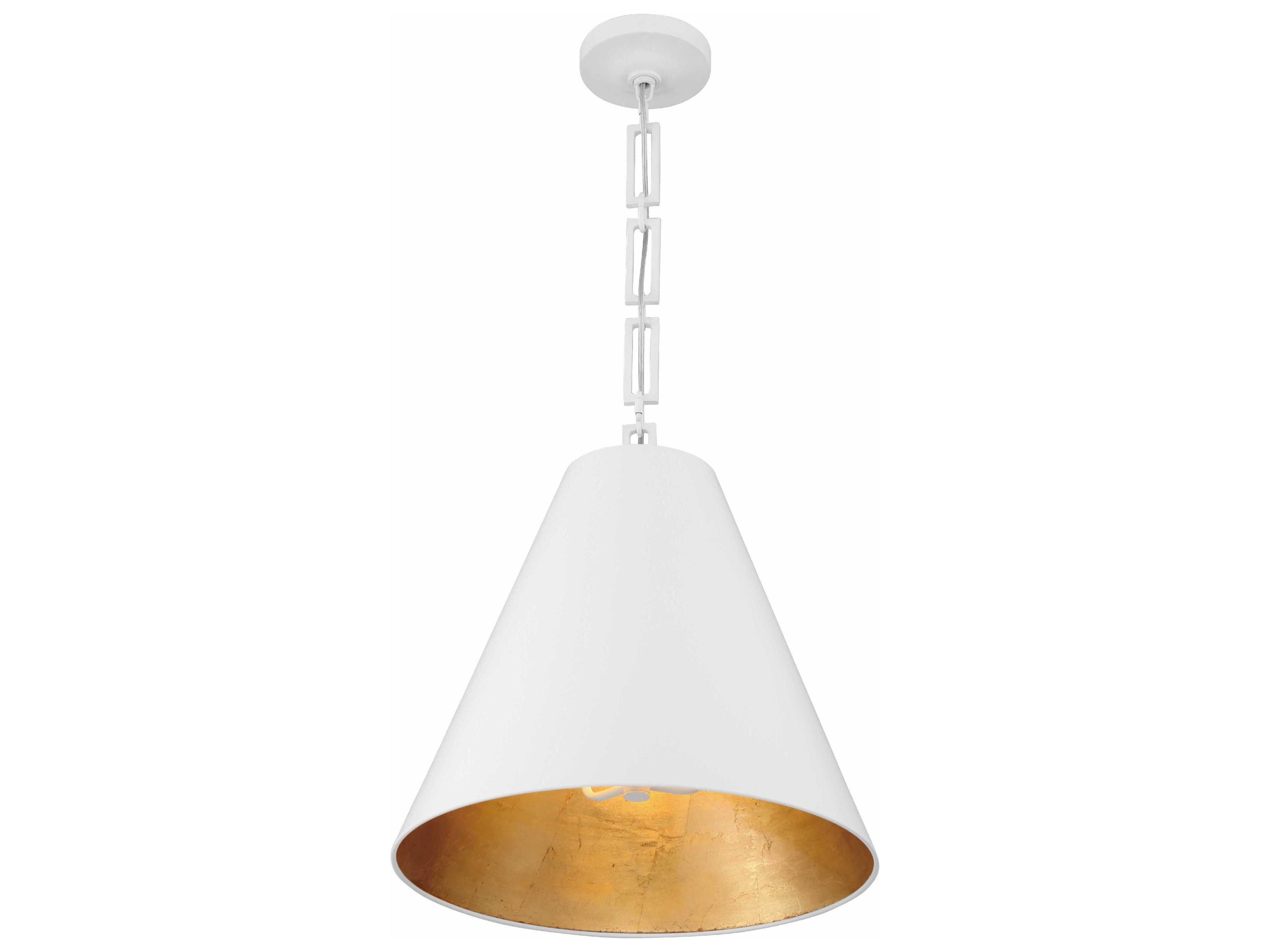 Crystorama Alston 3-Light Matte White Antique Gold Pendant