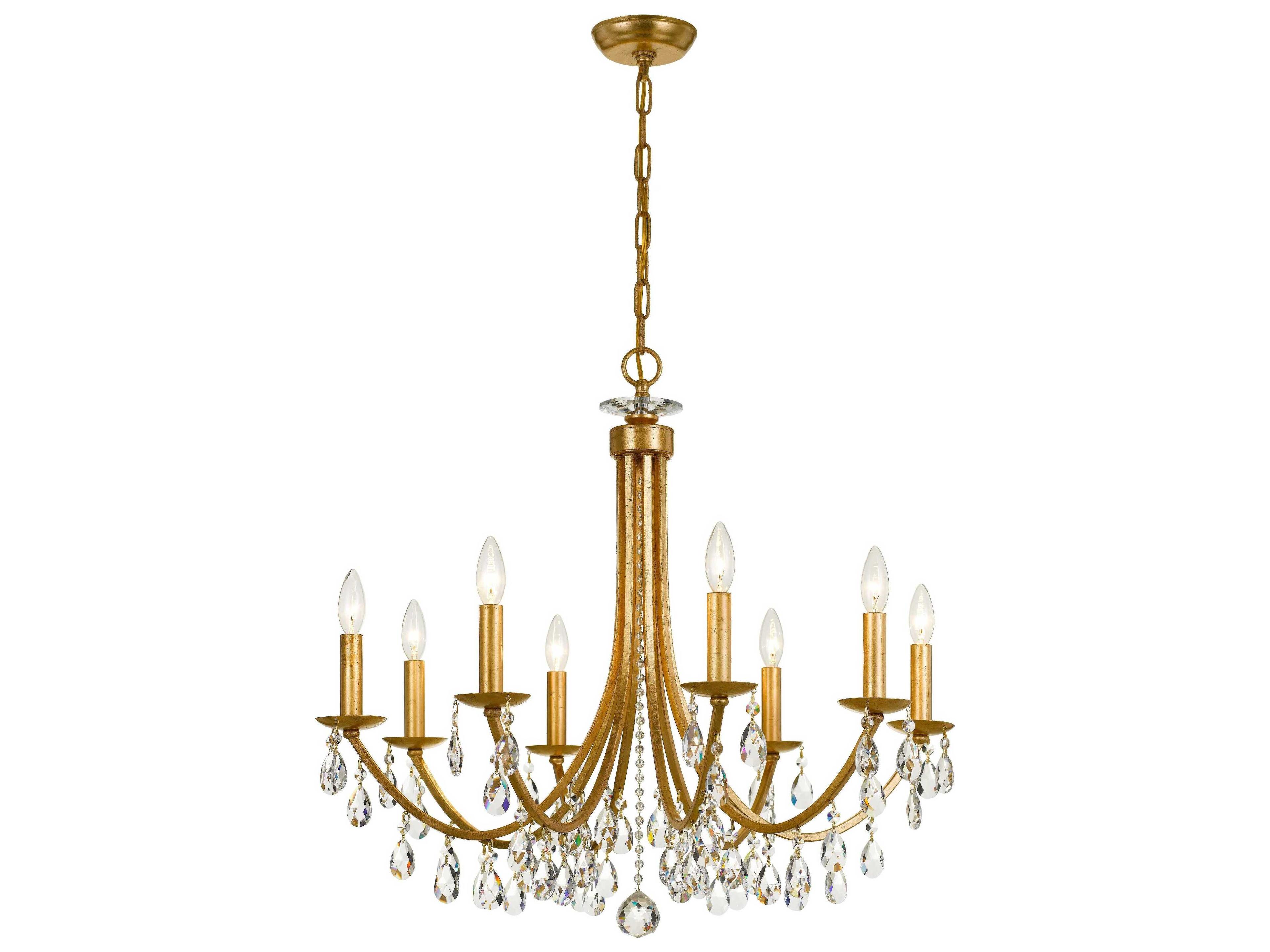 Crystorama Bridgehampton 8-Light Steel Crystal Candelabra Chandelier