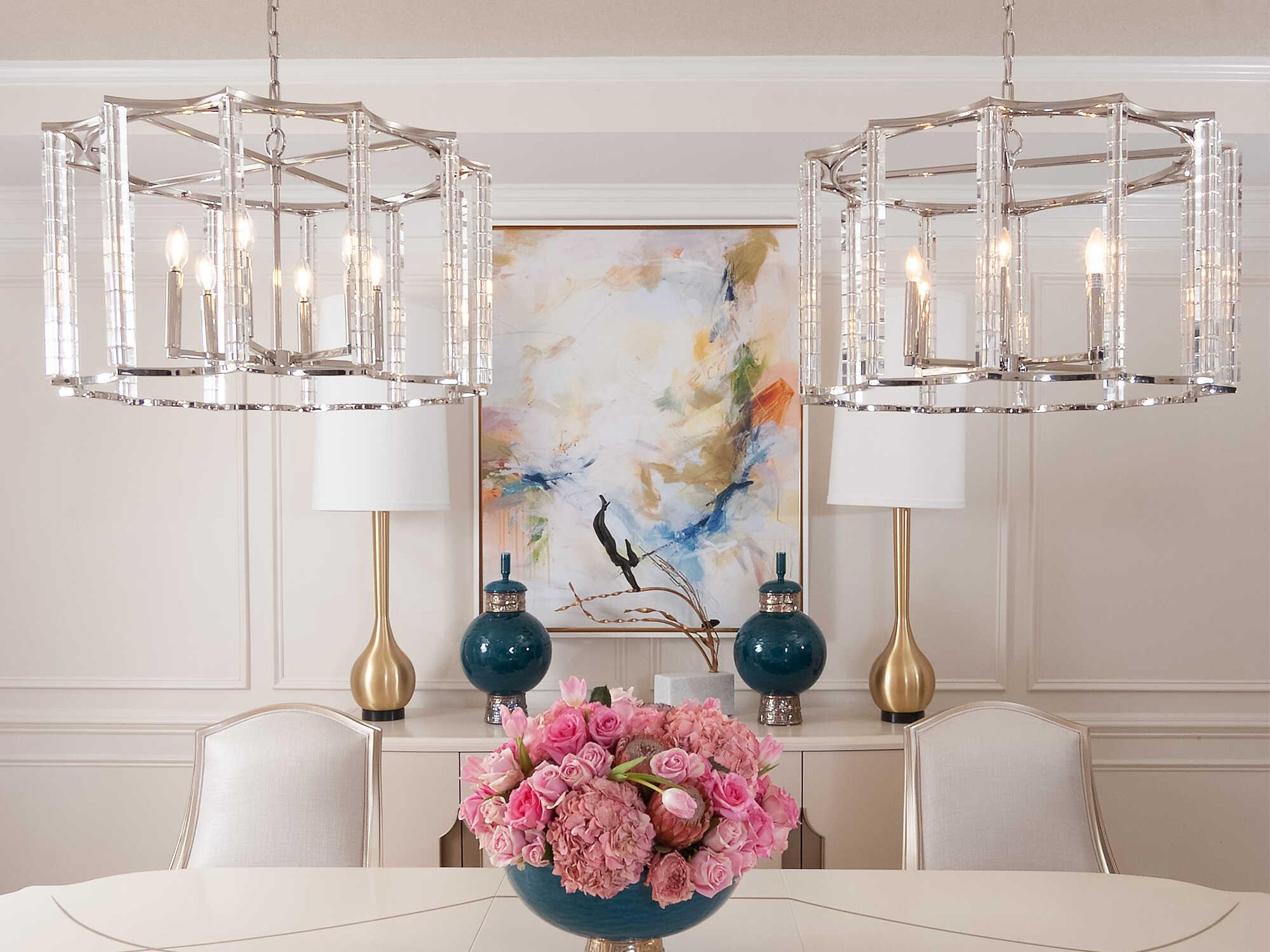 Crystorama Carson 6-Light Polished Nickel Crystal Candelabra Drum Chandelier