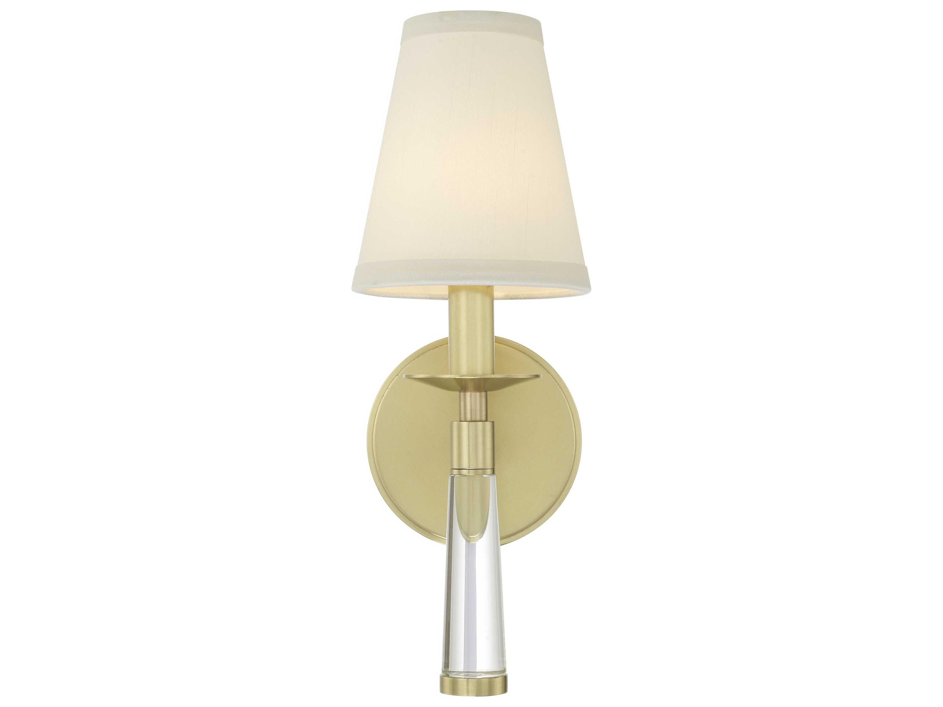 Crystorama Baxter 1-Light Aged Brass Gold Wall Sconce