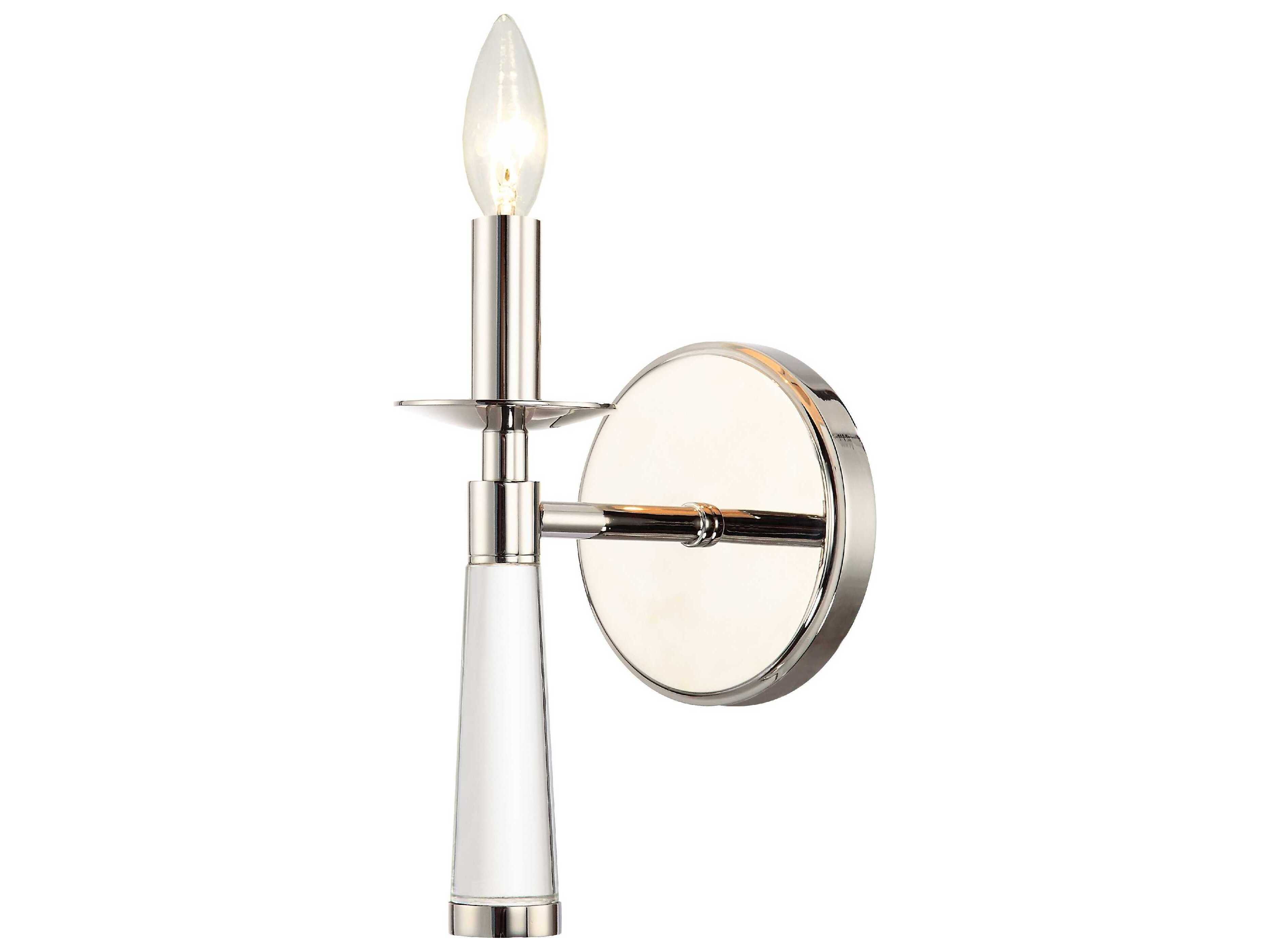 Crystorama Baxter 1-Light Polished Nickel Steel Wall Sconce