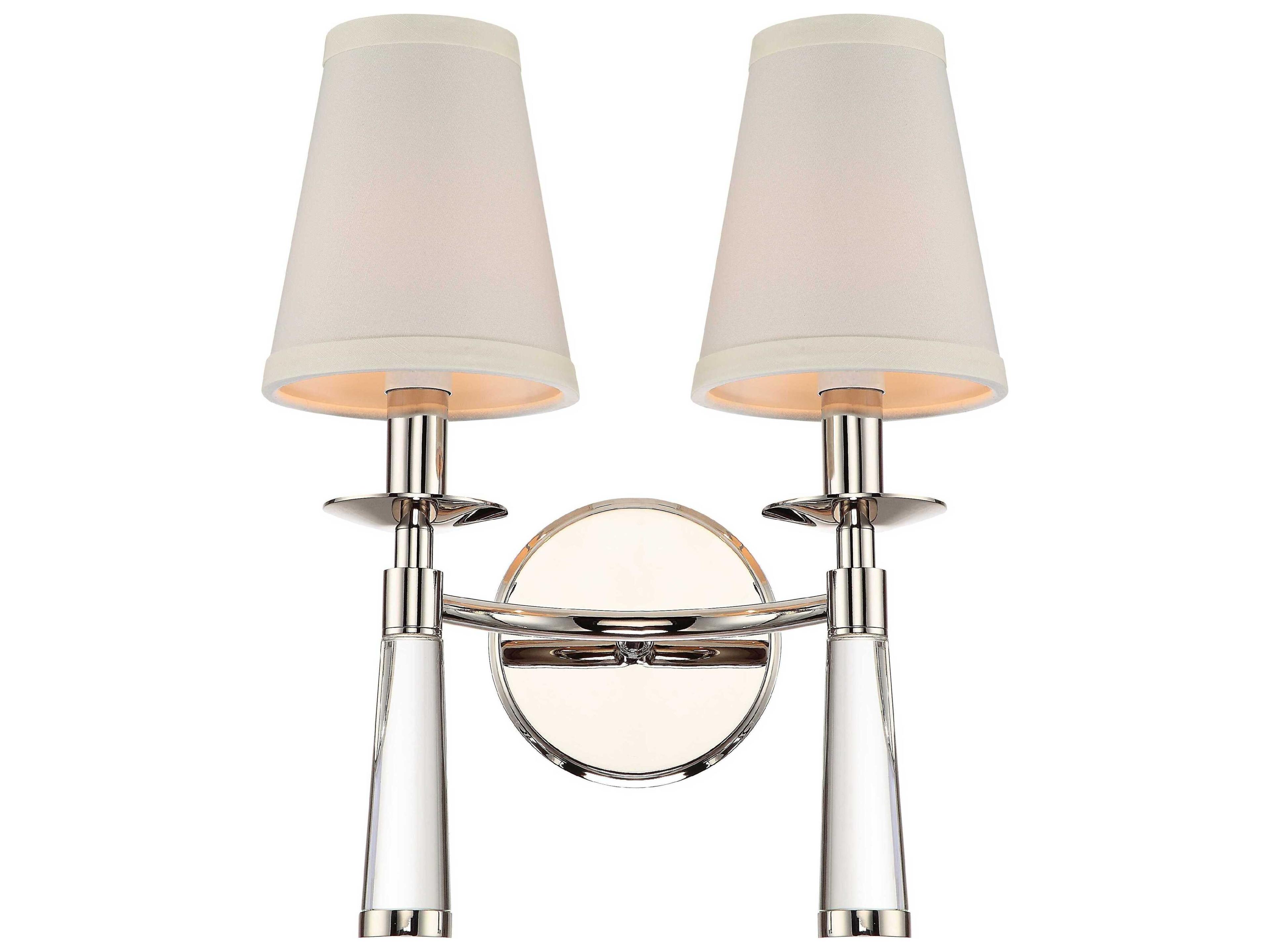 Crystorama Baxter 2-Light Polished Nickel Steel Wall Sconce