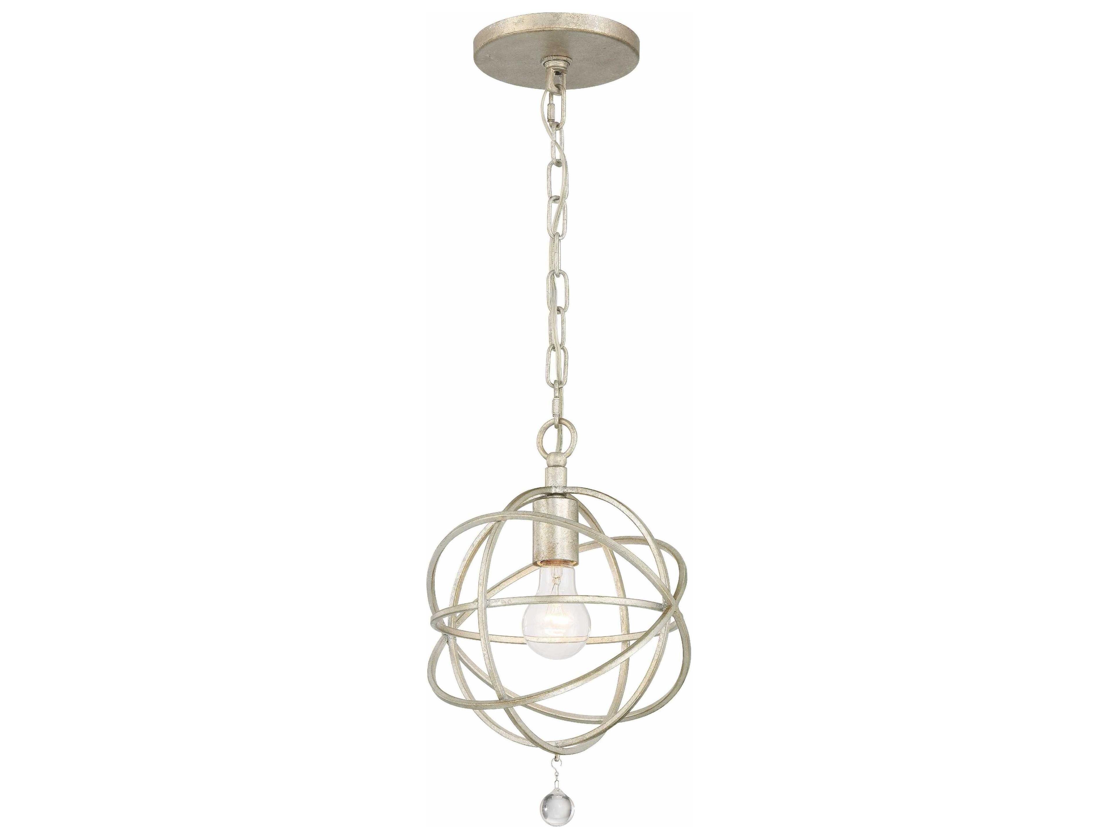 Crystorama Solaris 1-Light Bronze Glass Semi Flush Mount