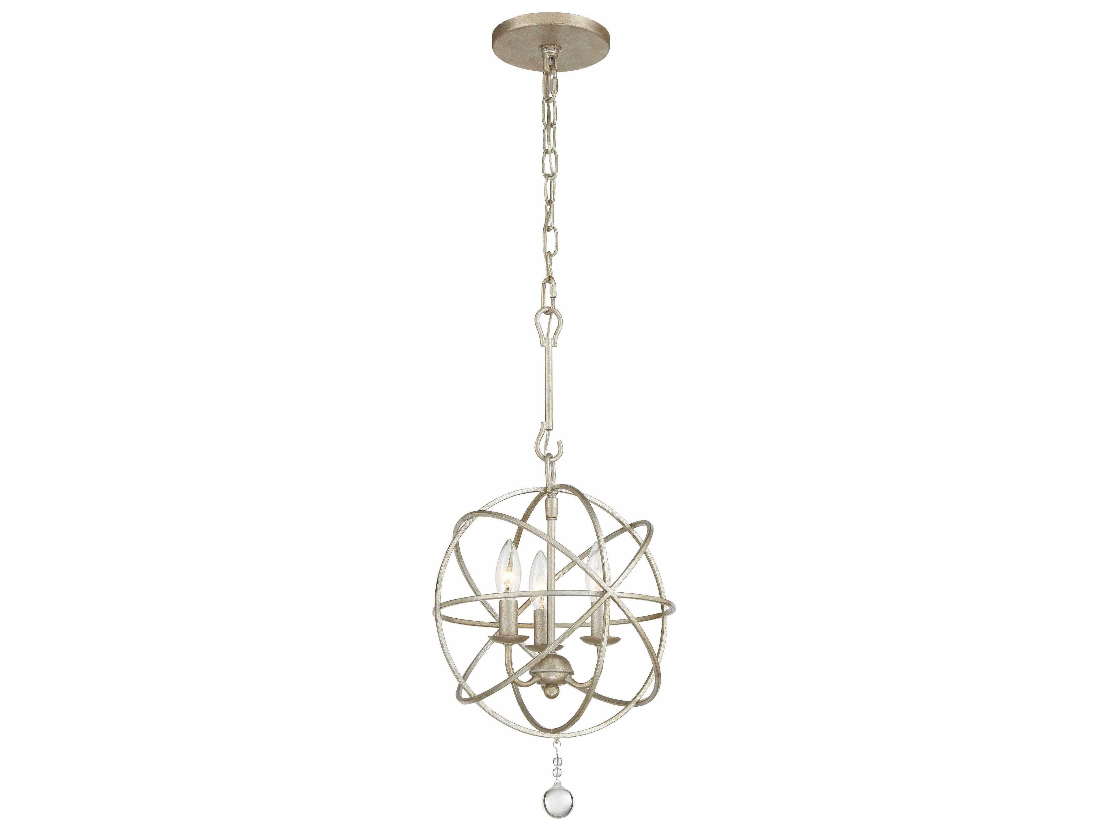 Crystorama Solaris 3-Light Brown Glass Geometric Chandelier