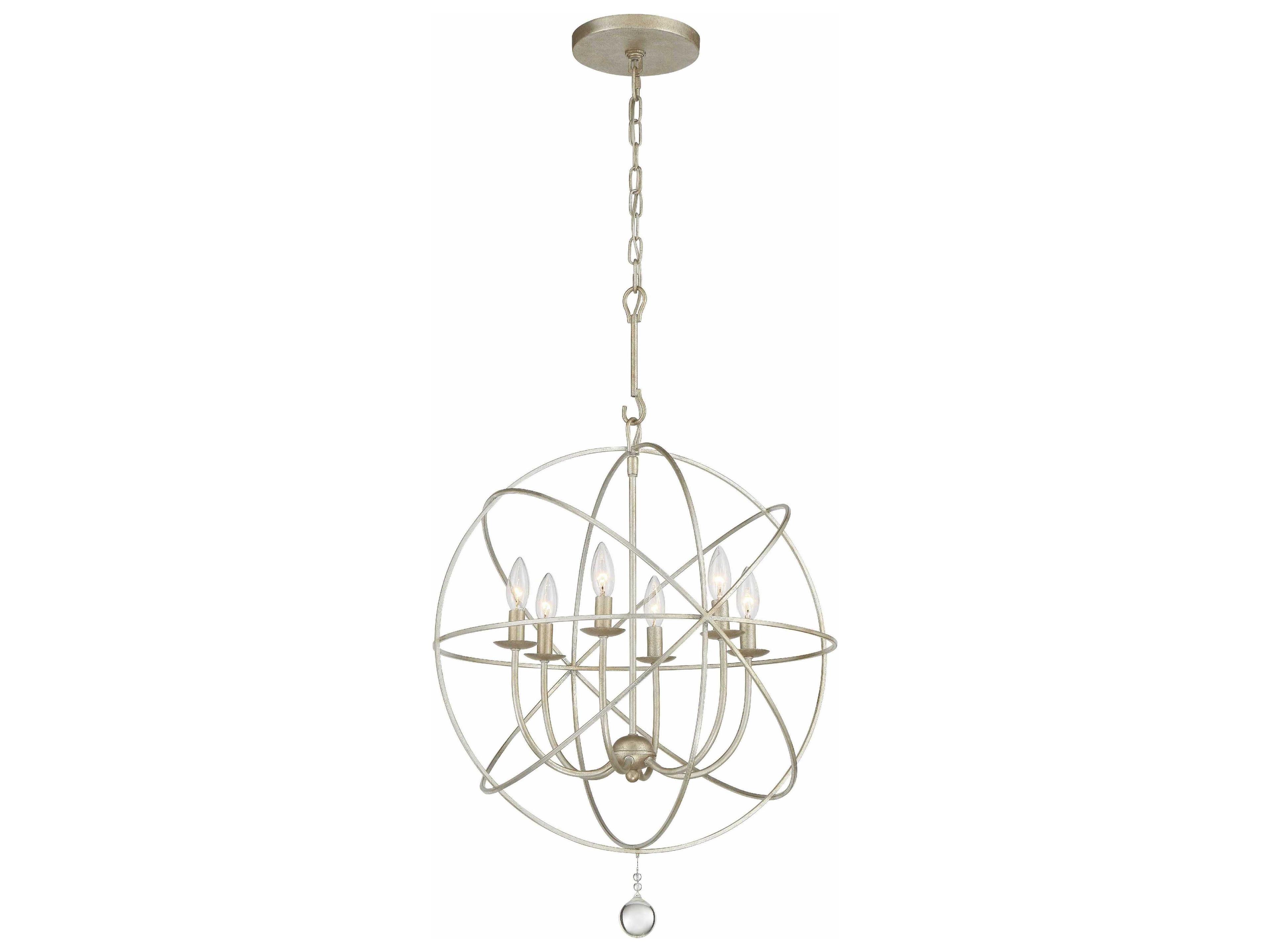 Crystorama Solaris 6-Light Bronze Glass Candelabra Chandelier