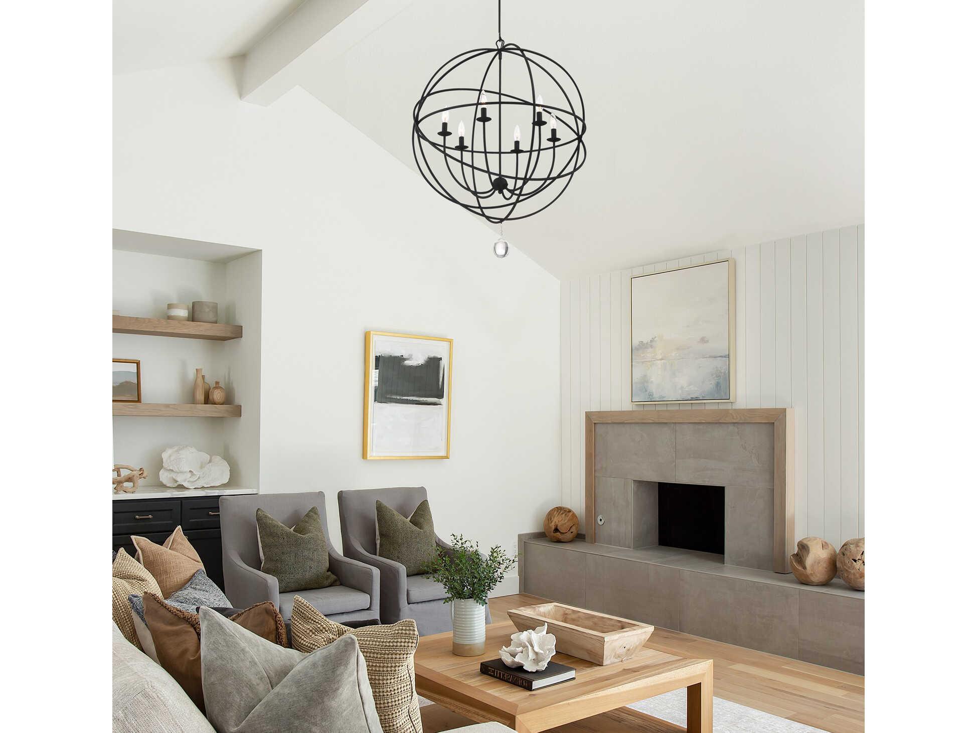 Crystorama Solaris 6-Light Bronze Glass Candelabra Chandelier