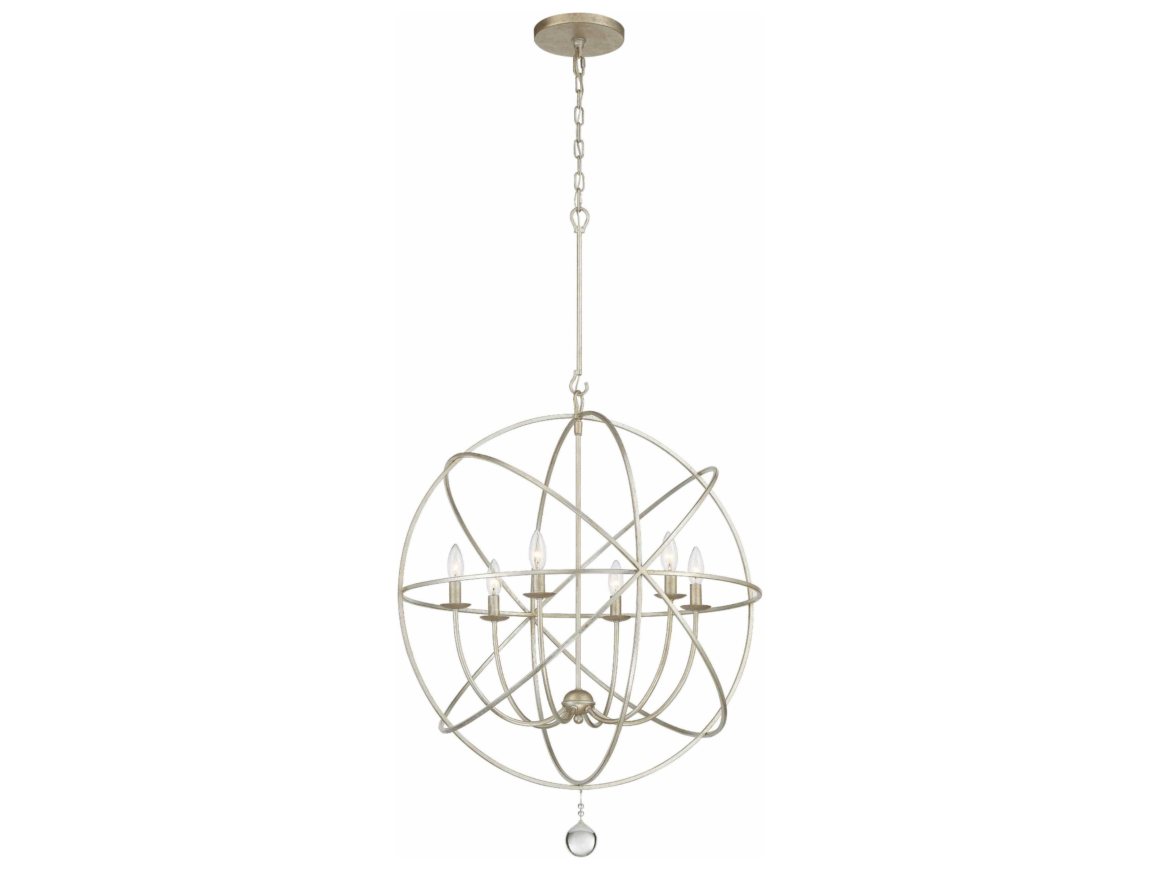 Crystorama Solaris 6-Light Bronze Glass Candelabra Chandelier