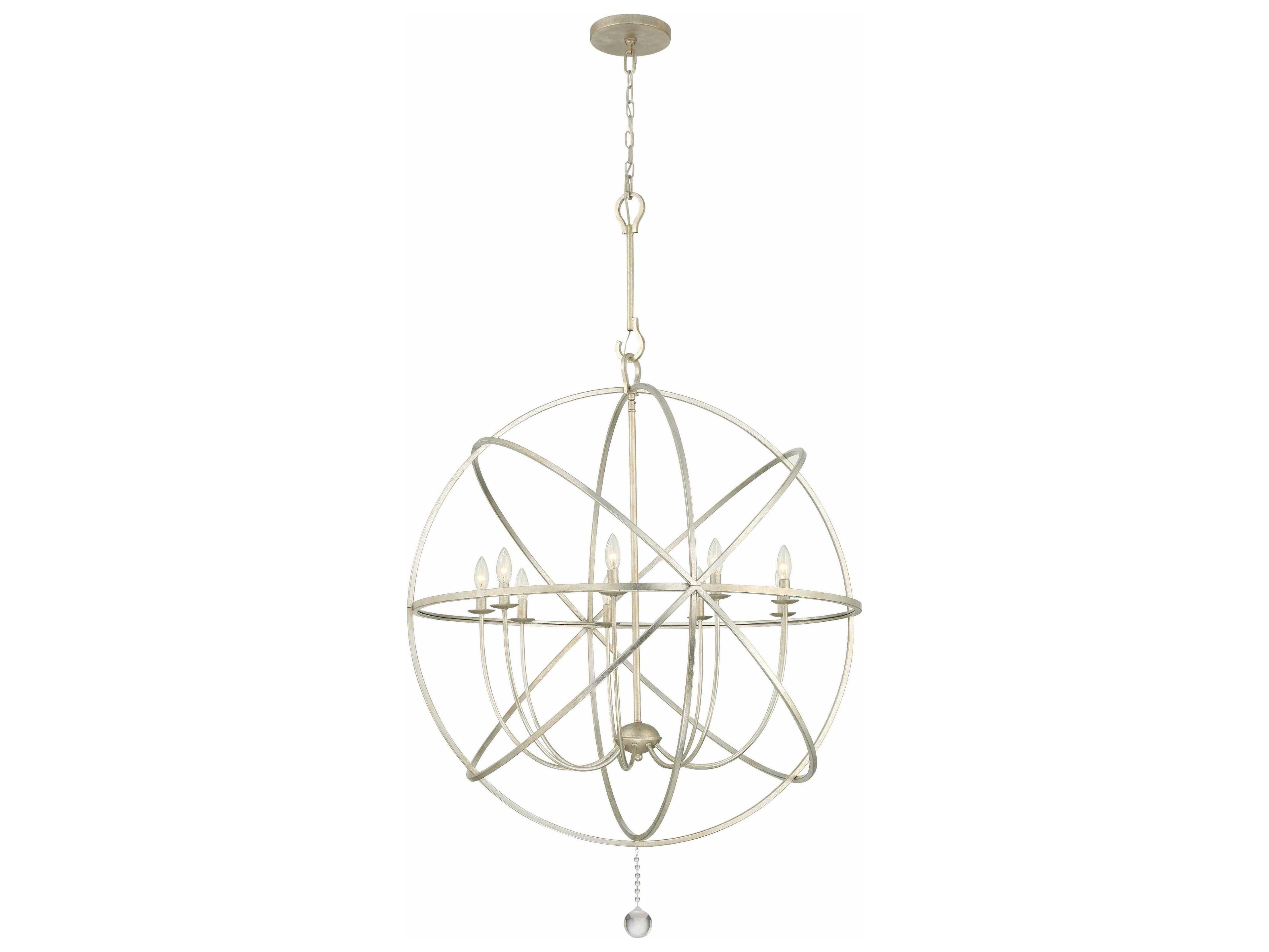 Crystorama Solaris 9-Light Black Glass Geometric Chandelier
