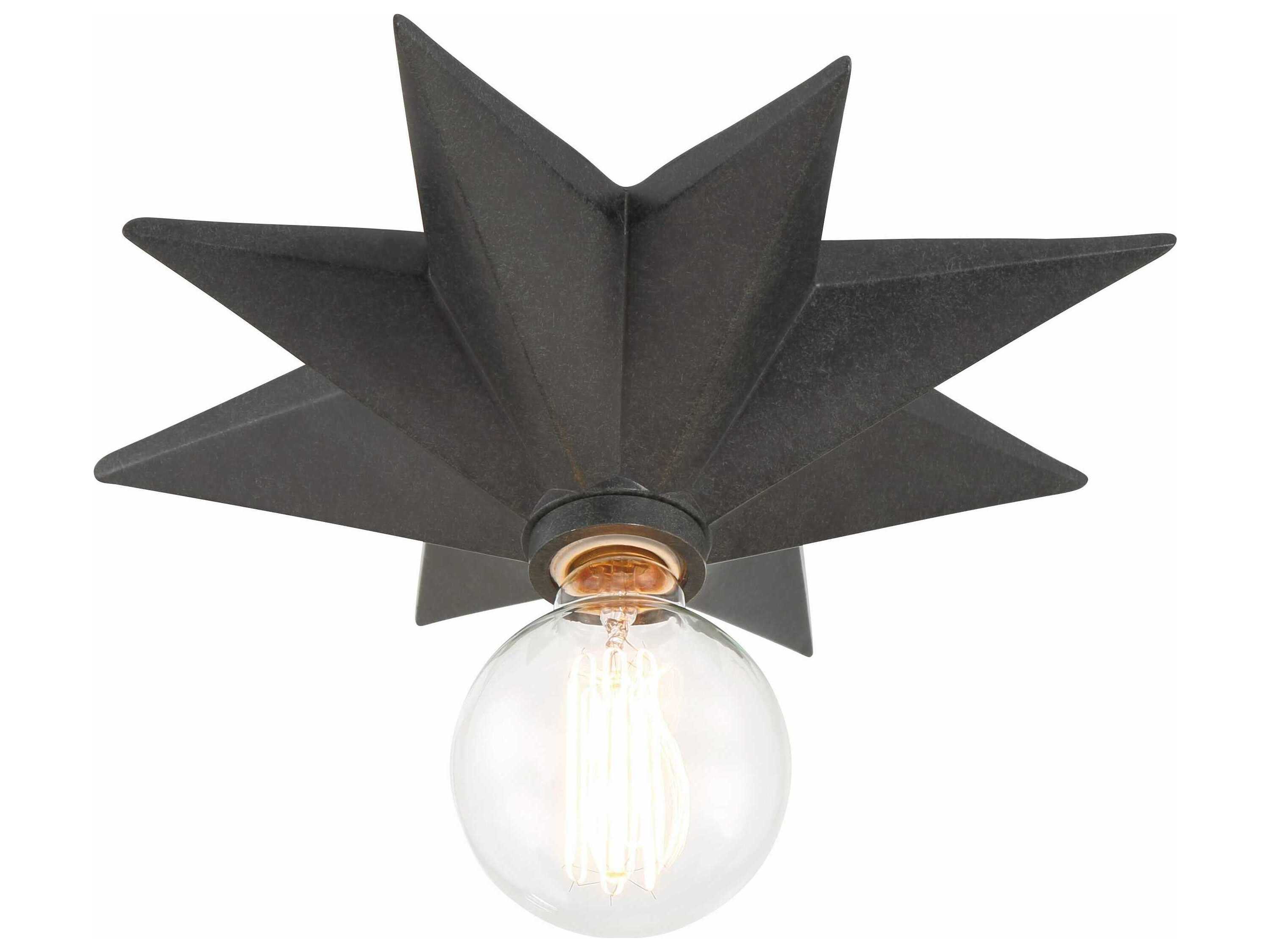 Crystorama Astro 1-Light Black Flush Mount